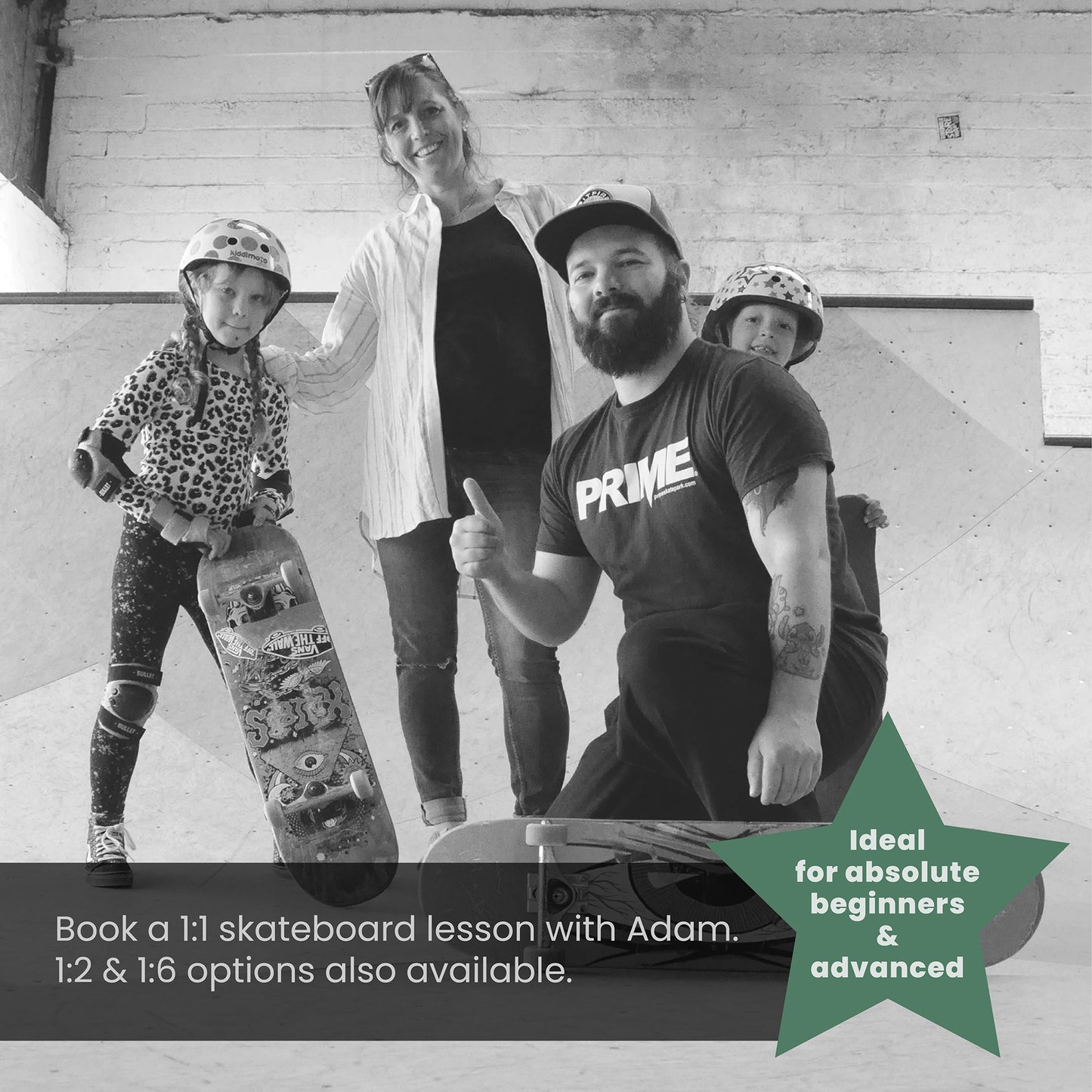 1:1 Skateboard Tuition with Adam - Prime Delux Store