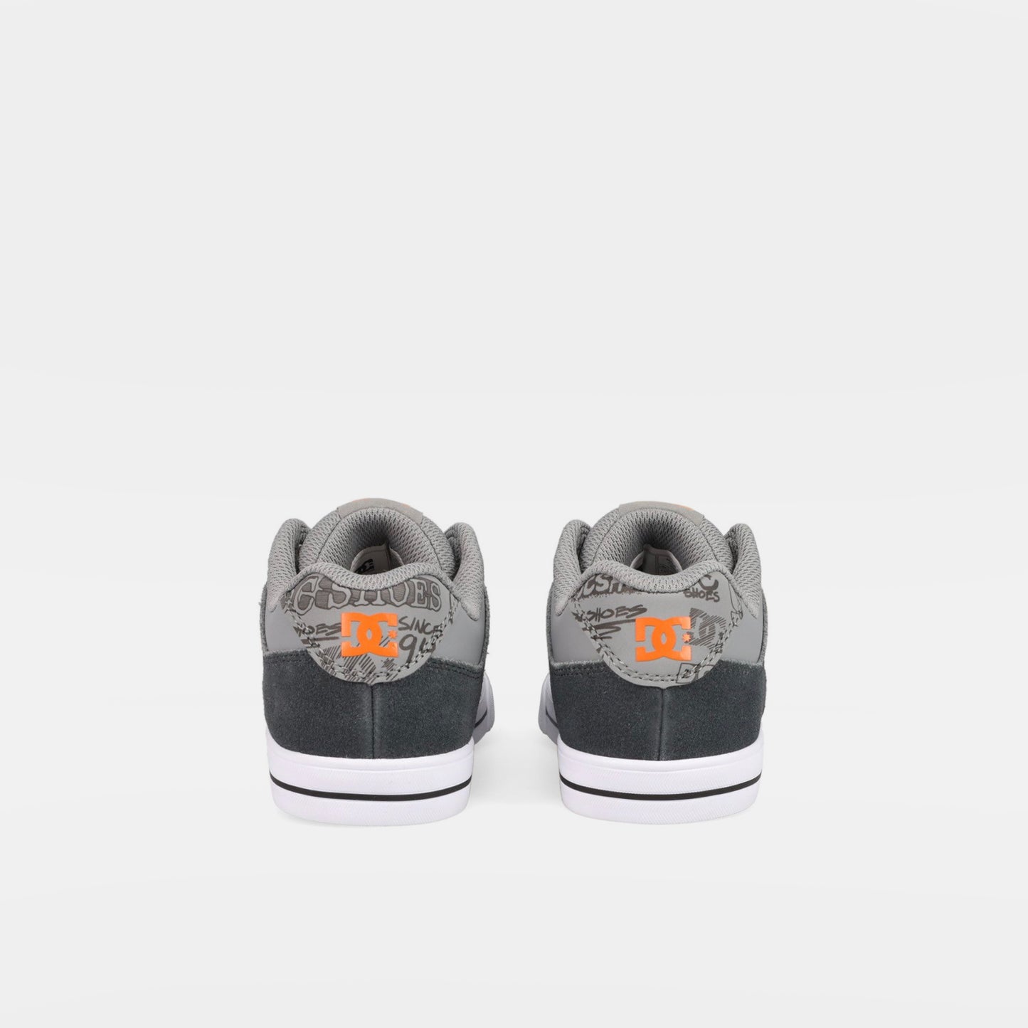DC Pure Elastic Kids Shoes - Dark Grey/ Grey/ Orange - Prime Delux Store