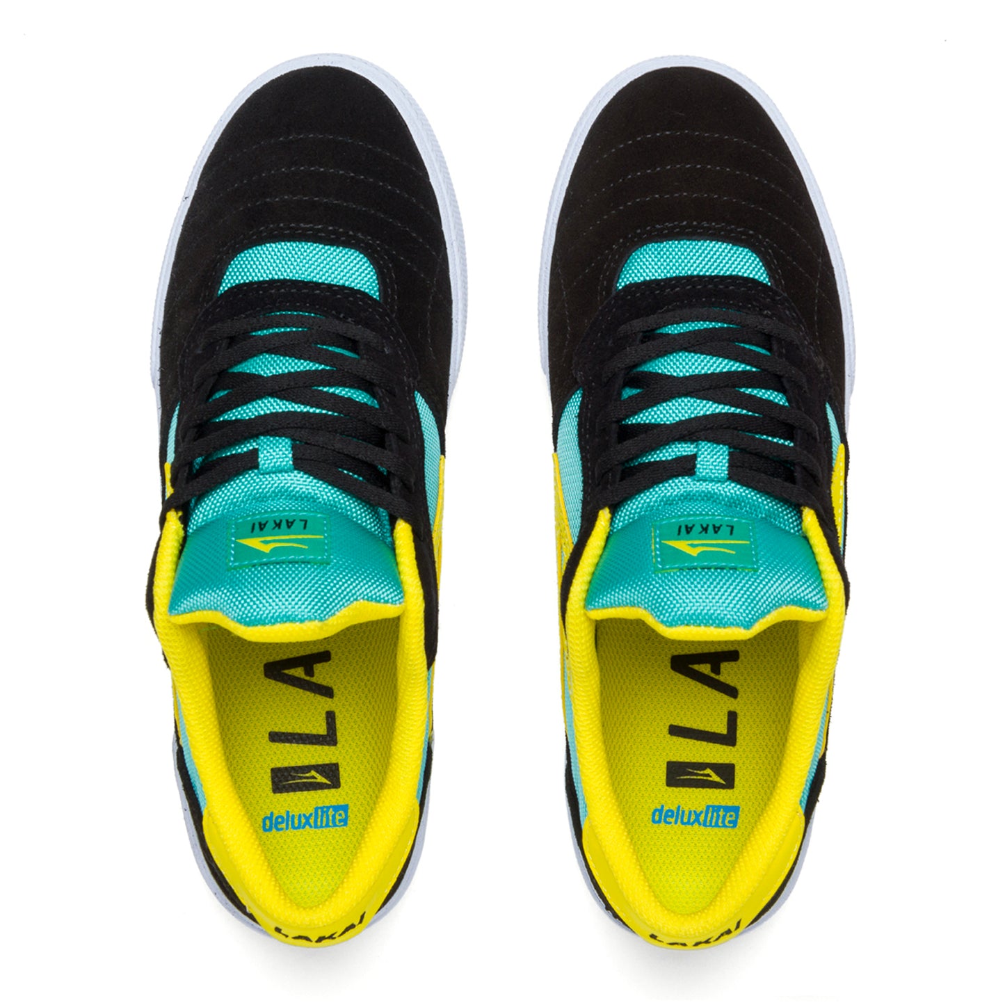 Lakai Cambridge Skate Shoes - Black/Teal Suede - Prime Delux Store