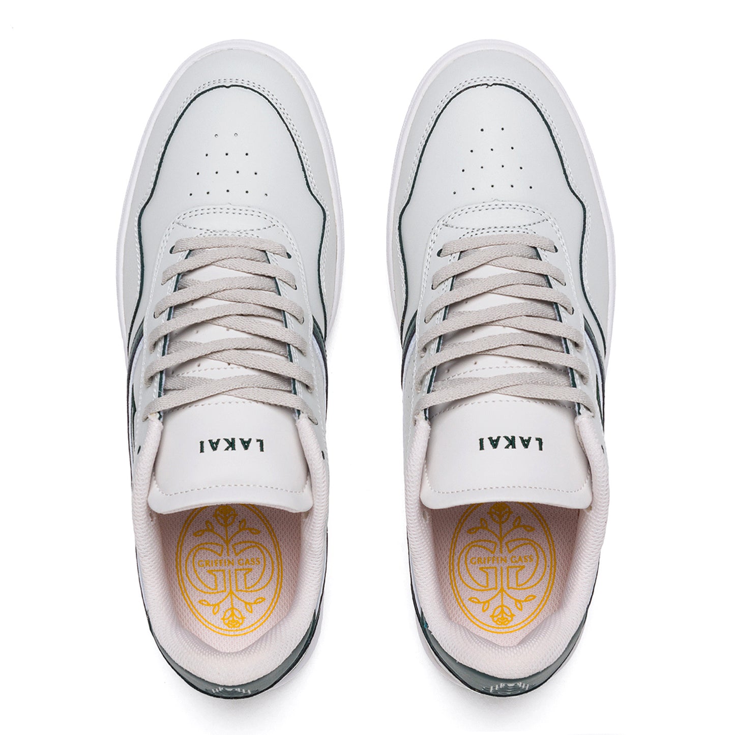 Lakai Terrace Leather Skate Shoes - Cream/Pine - Prime Delux Store