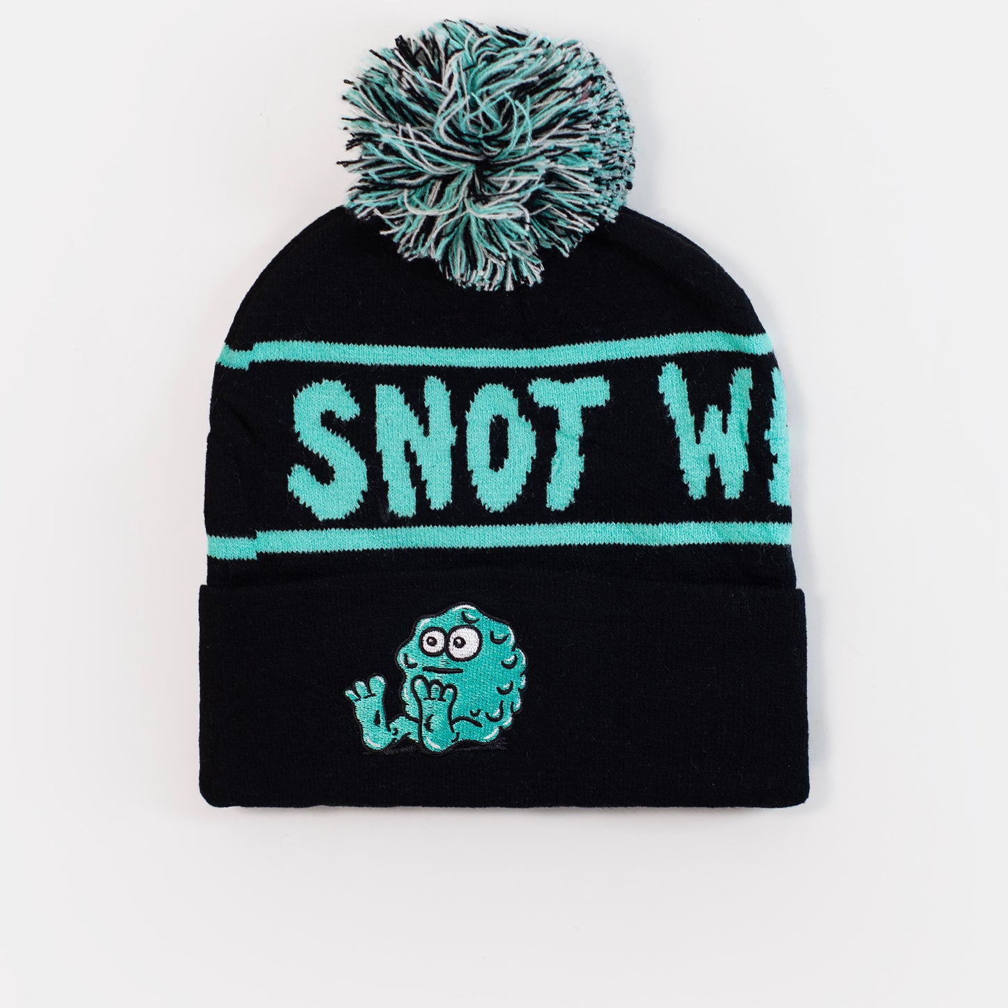 Snot Booger Bobble Beanie - Black, available at Prime Delux Store, Plymouth, Devon, UK.