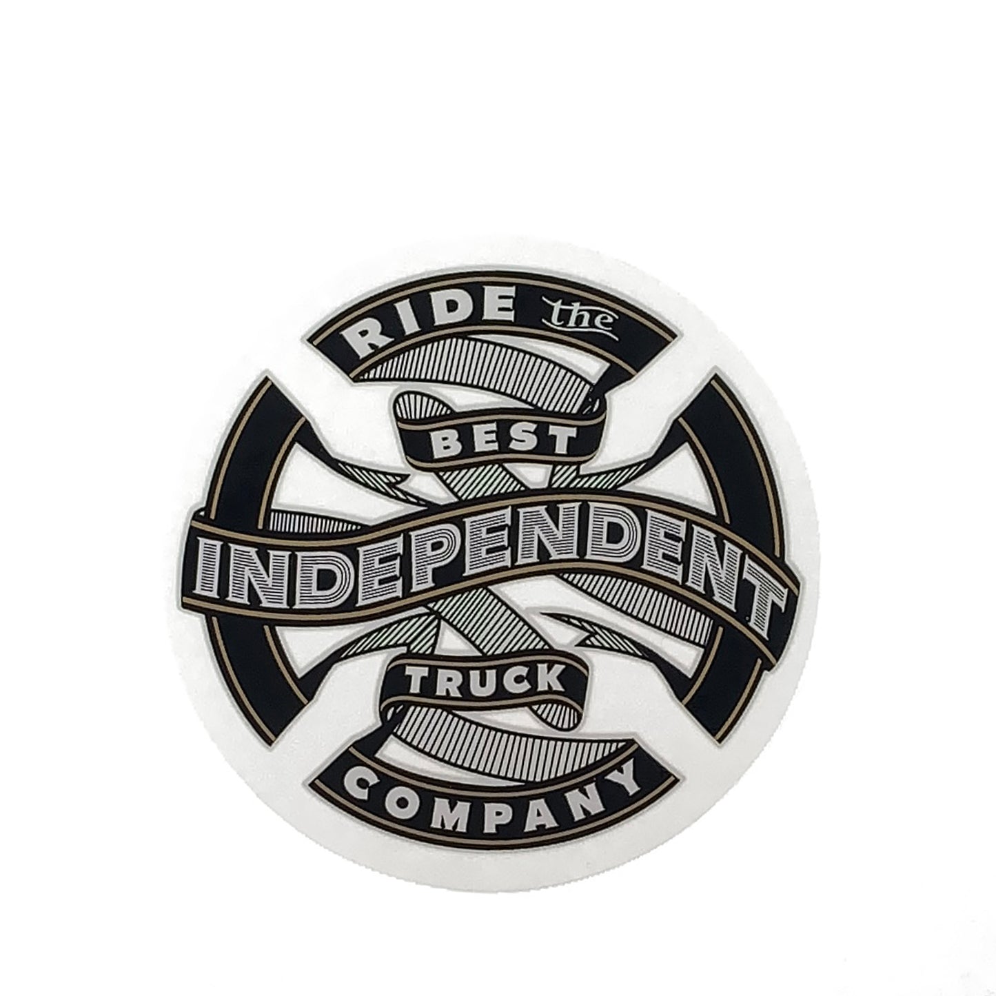 Independent C Ribbon Sticker 4" - Black / White / Gold - Prime Delux Store