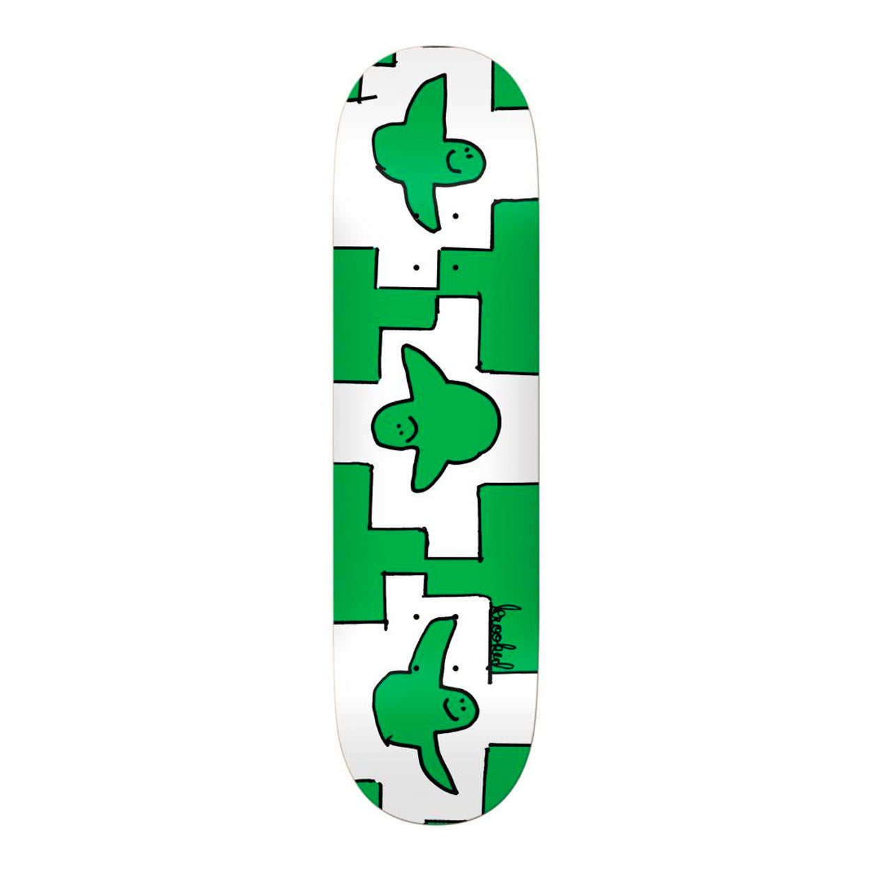 Krooked Trio Deck White Green - 8.5" - Prime Delux Store