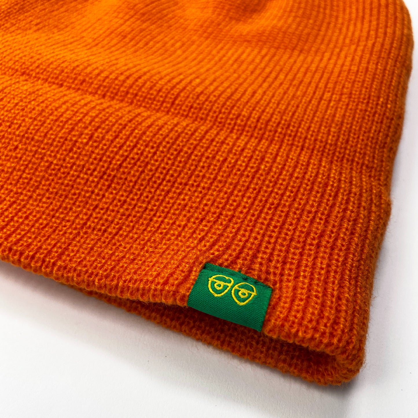 Krooked Eyes Clip Cuff Beanie - Orange / Green - Prime Delux Store