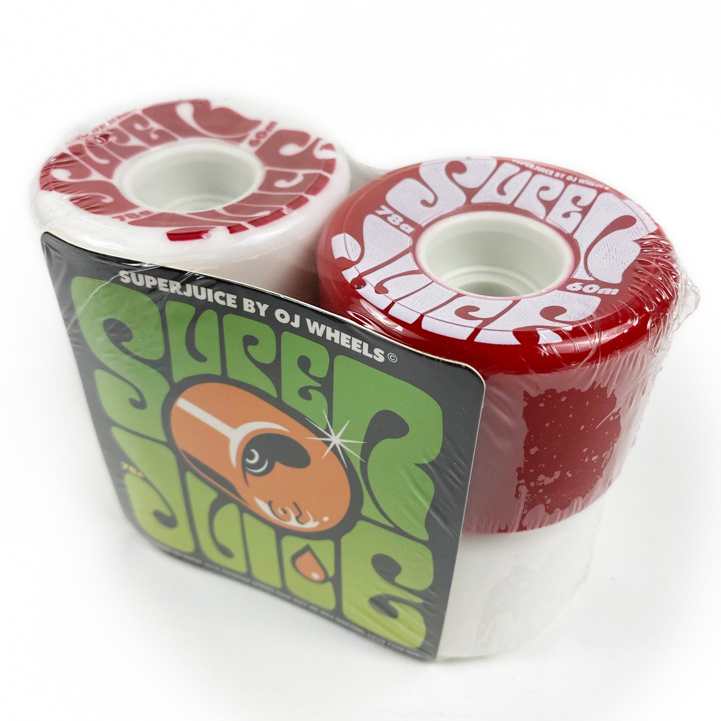 OJ - 78a - 60mm Soft Super Juice Wheels - White / Red - Prime Delux Store