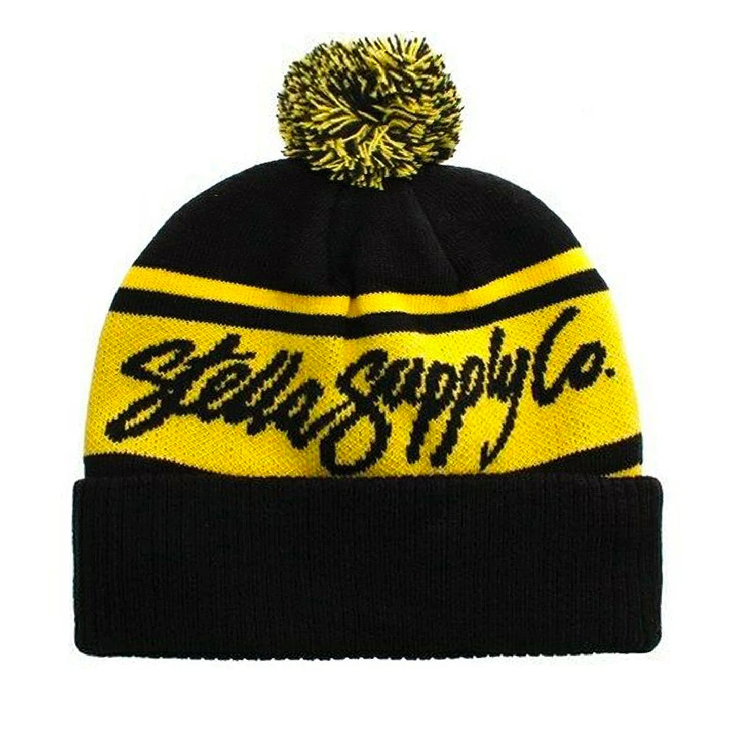 Stella Supply Co. Bobble Beanie Black / Yellow - Prime Delux Store