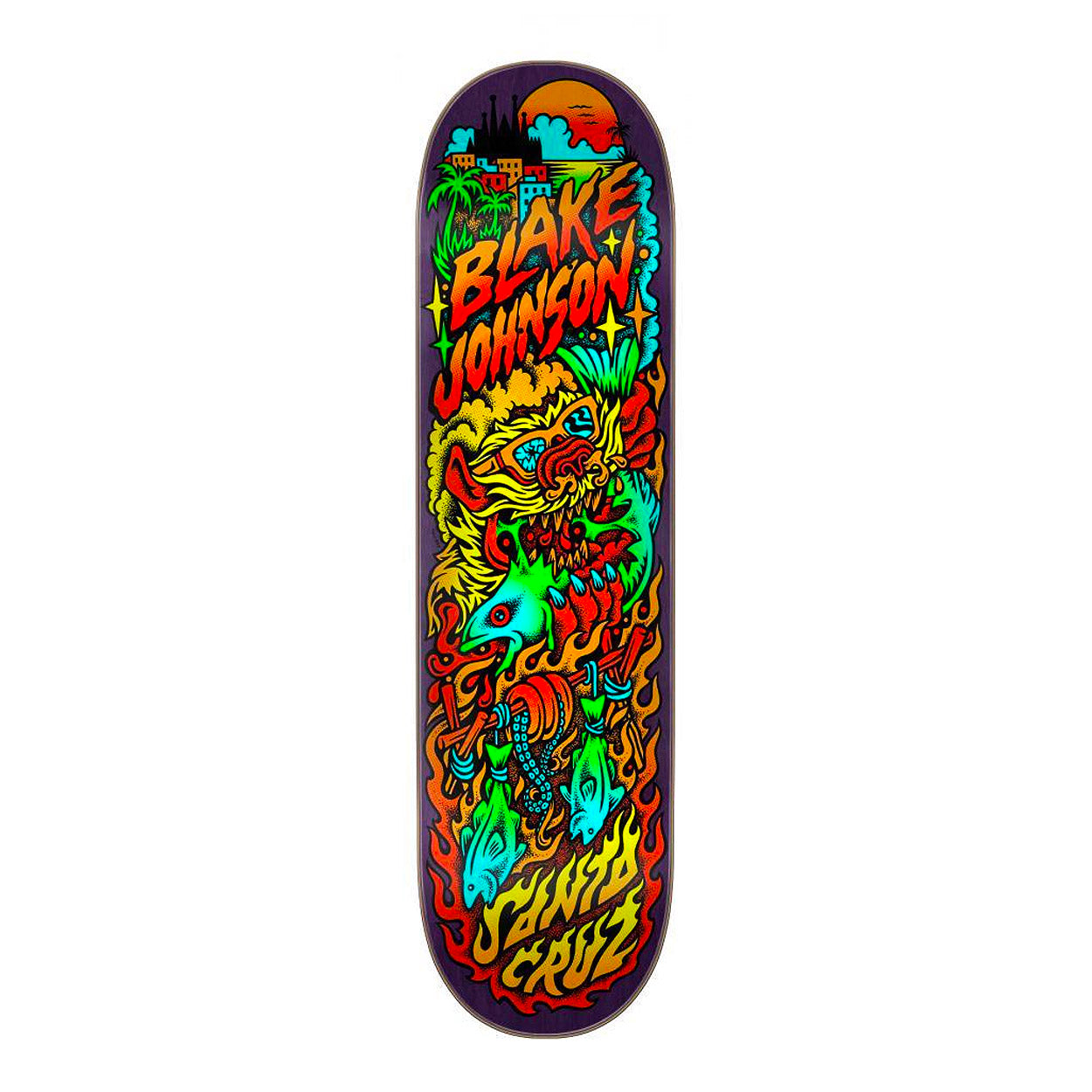 Santa Cruz - 8.375" Deck - Johnson Beach Wolf Two - Multi - Prime Delux Store