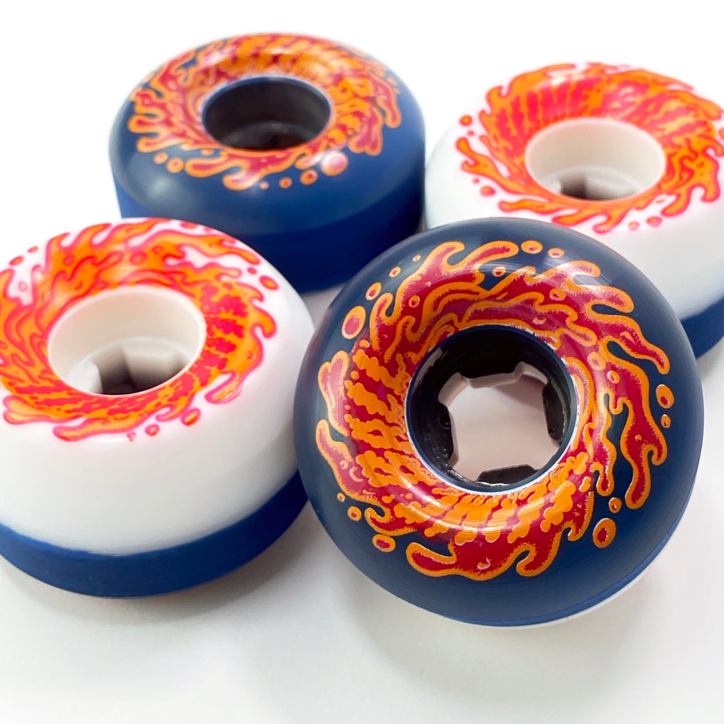 Santa Cruz Slime Ball Wheels Double Take Vomit Mini 97a White / Blue - 56mm - Prime Delux Store