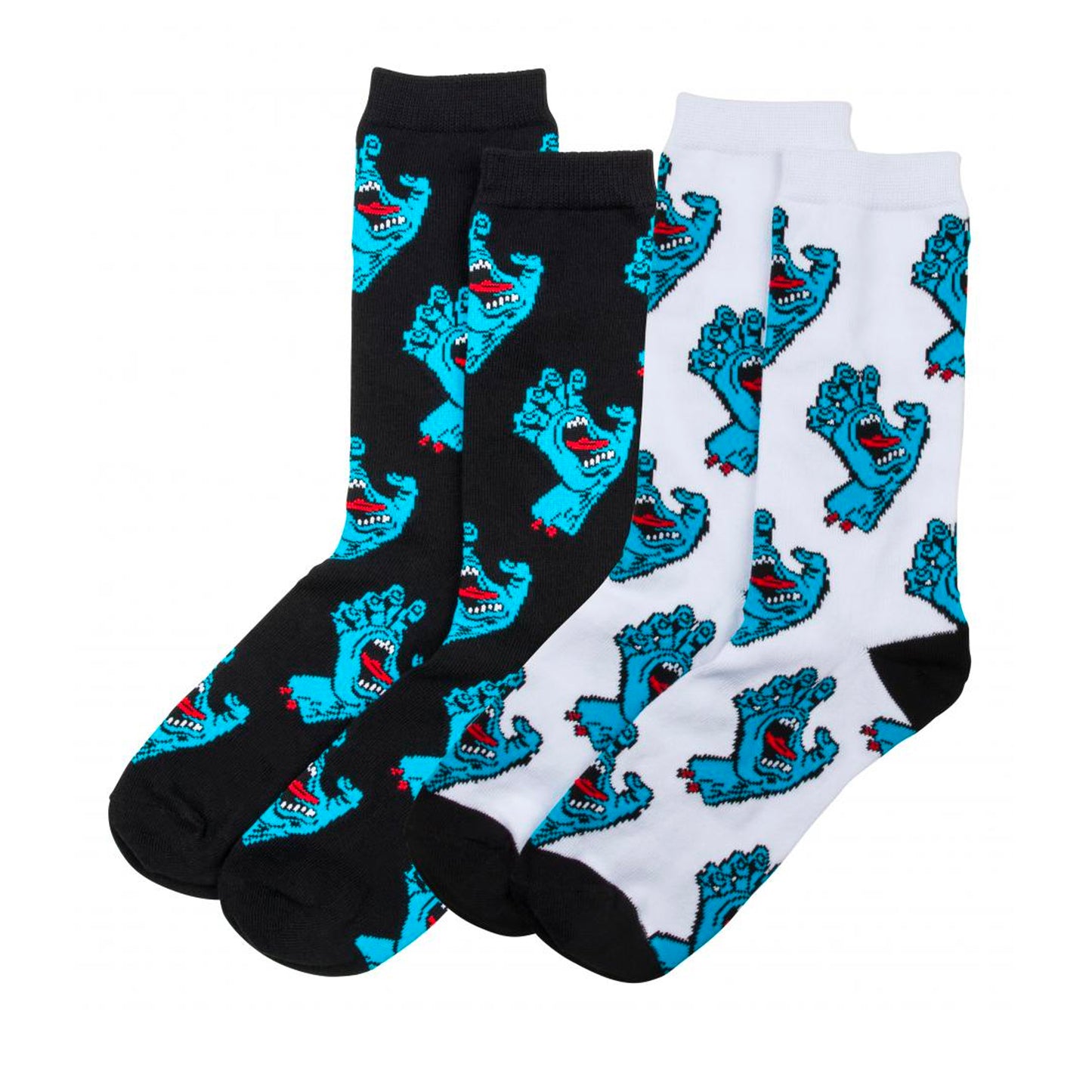 Santa Cruz Socks Multi Hand Sock - Black and White (2 Pack) - Prime Delux Store