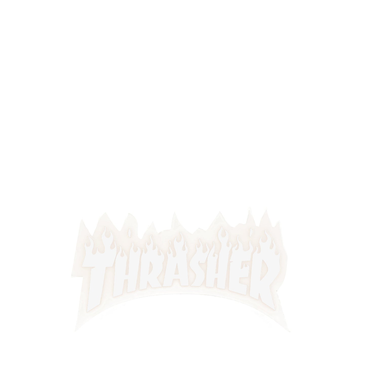 Thrasher Flame Logo Sticker Small - Solid White - Prime Delux Store