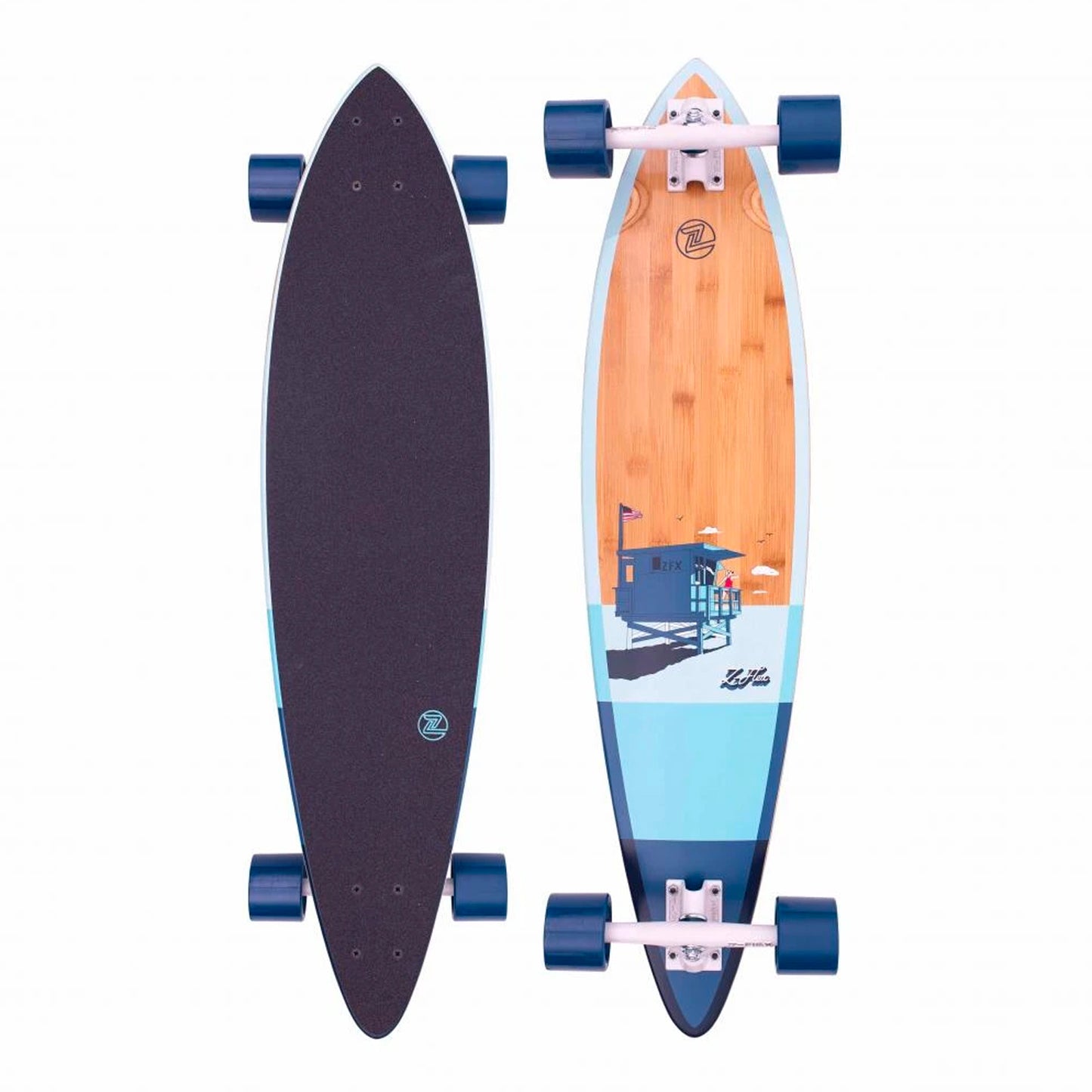 Z-Flex Longboard Bamboo Pintail Longboard 38" - Blue - Prime Delux Store