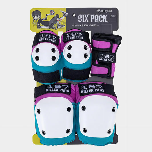 187 Killer Pads Adult Six Pack Set - Pink / Teal - Prime Delux Store