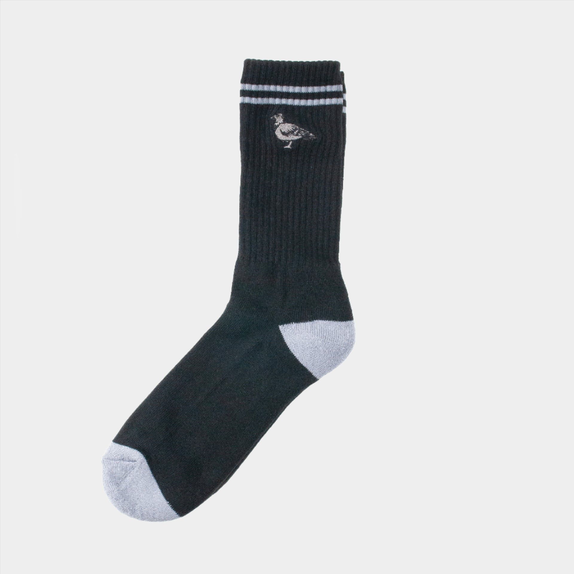 Anti Hero Basic Pidgeon Embroidered Socks - Black/ Grey - Prime Delux Store