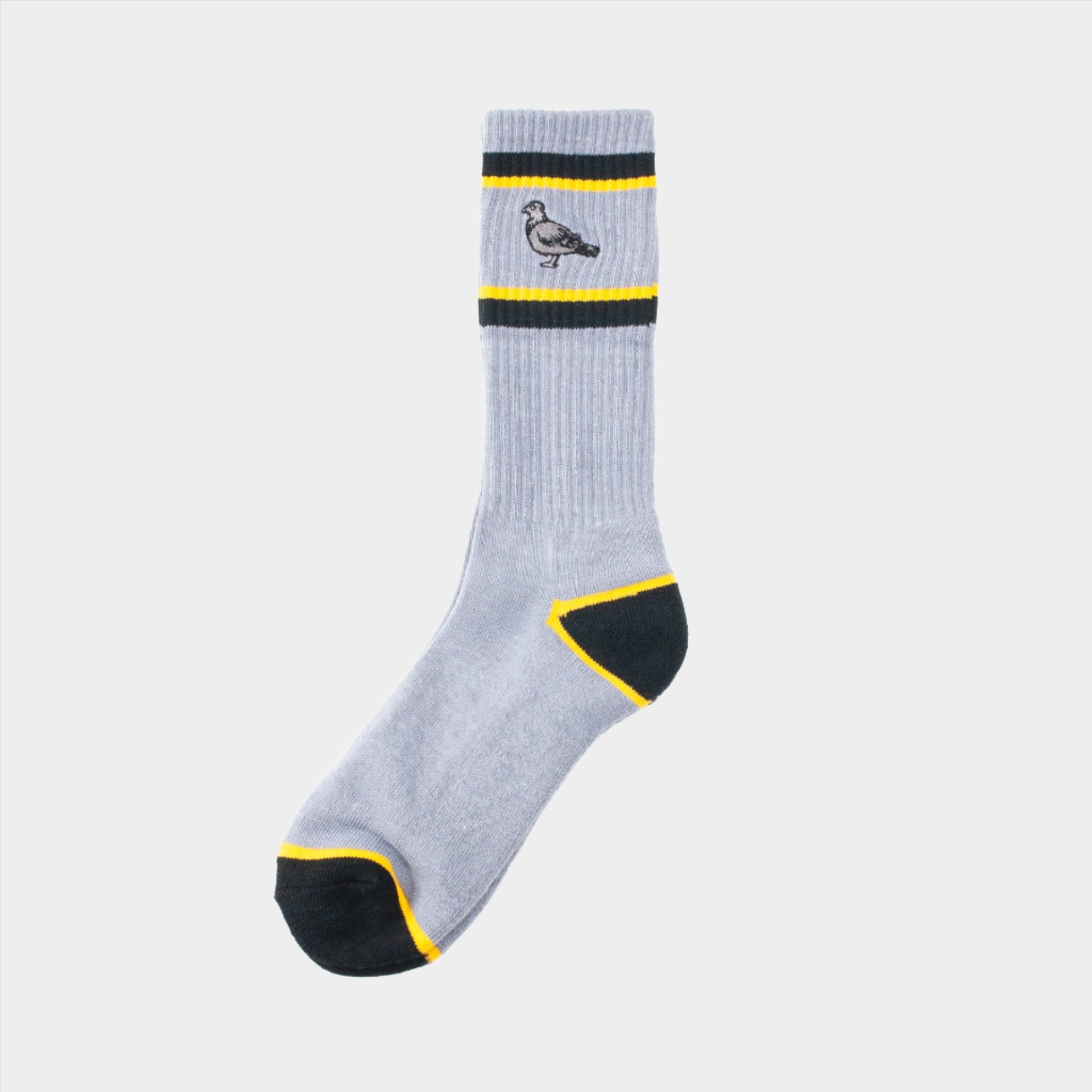 Anti Hero Basic Pidgeon Embroidered Socks - Grey/ Black/ Yellow - Prime Delux Store