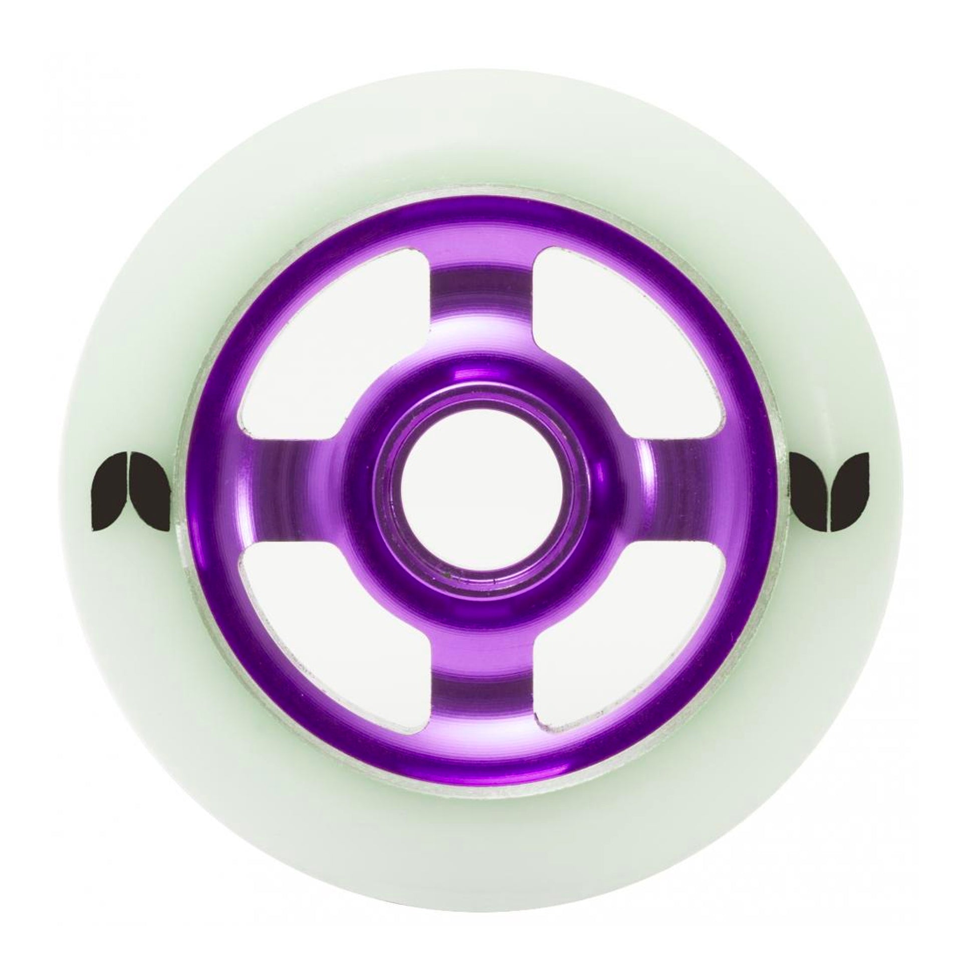 Blazer Pro - 110mm - Stormer 4 Spoke Aluminium Core Scooter Wheel - White / Purple - Prime Delux Store