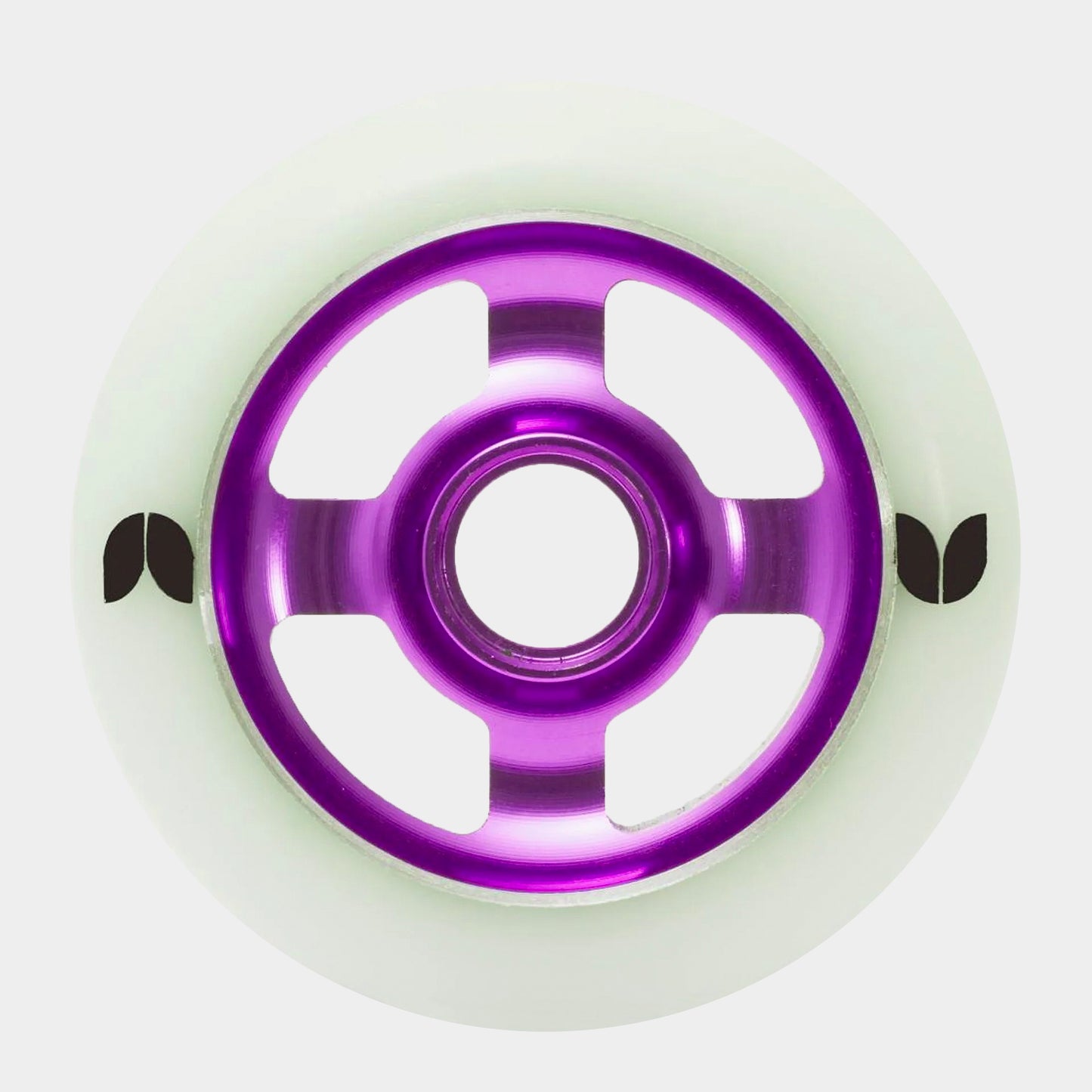 Blazer Pro - 100mm - Stormer 4 Spoke Aluminium Core Scooter Wheel - White / Purple - Prime Delux Store
