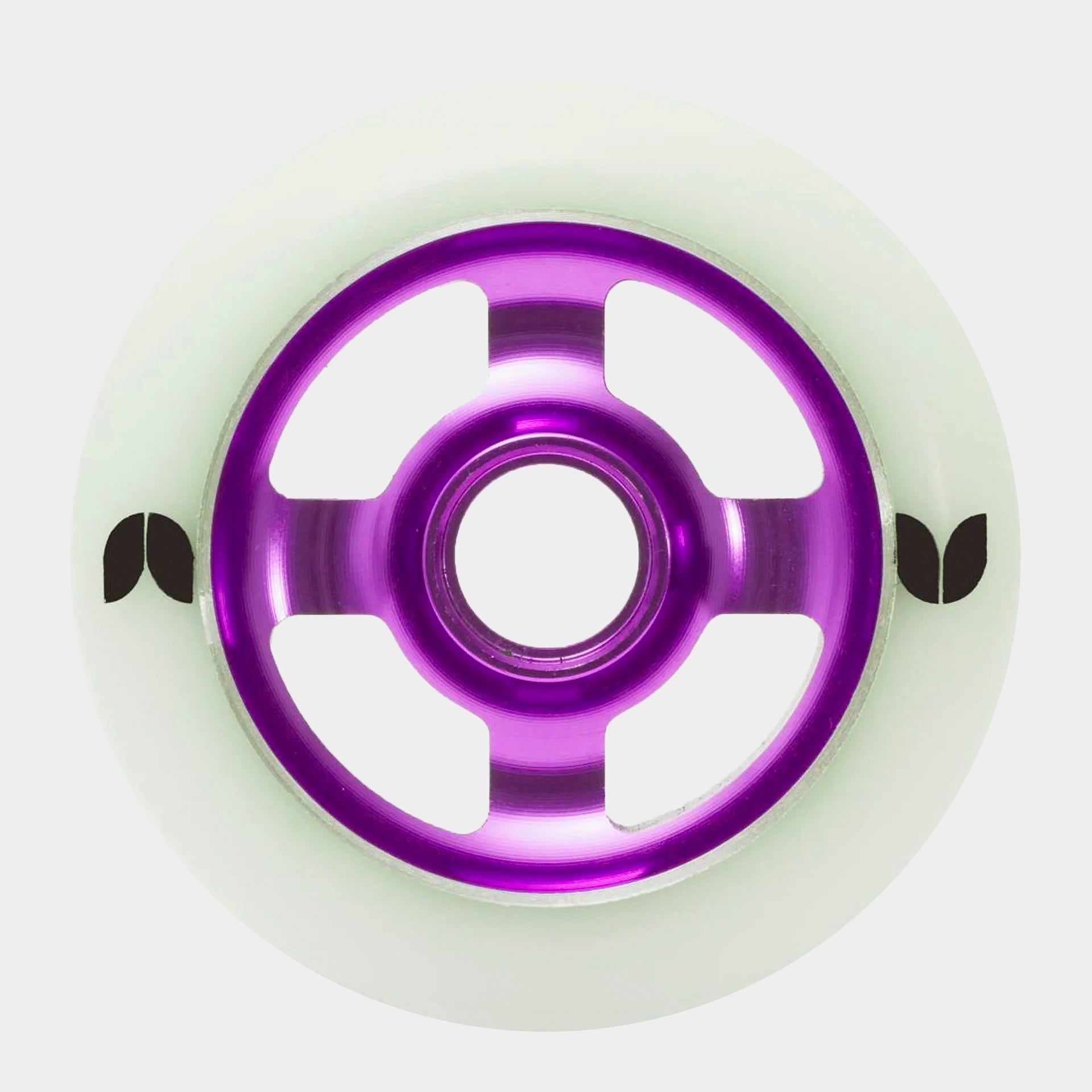 Blazer Pro - 100mm - Stormer 4 Spoke Aluminium Core Scooter Wheel - White / Purple - Prime Delux Store
