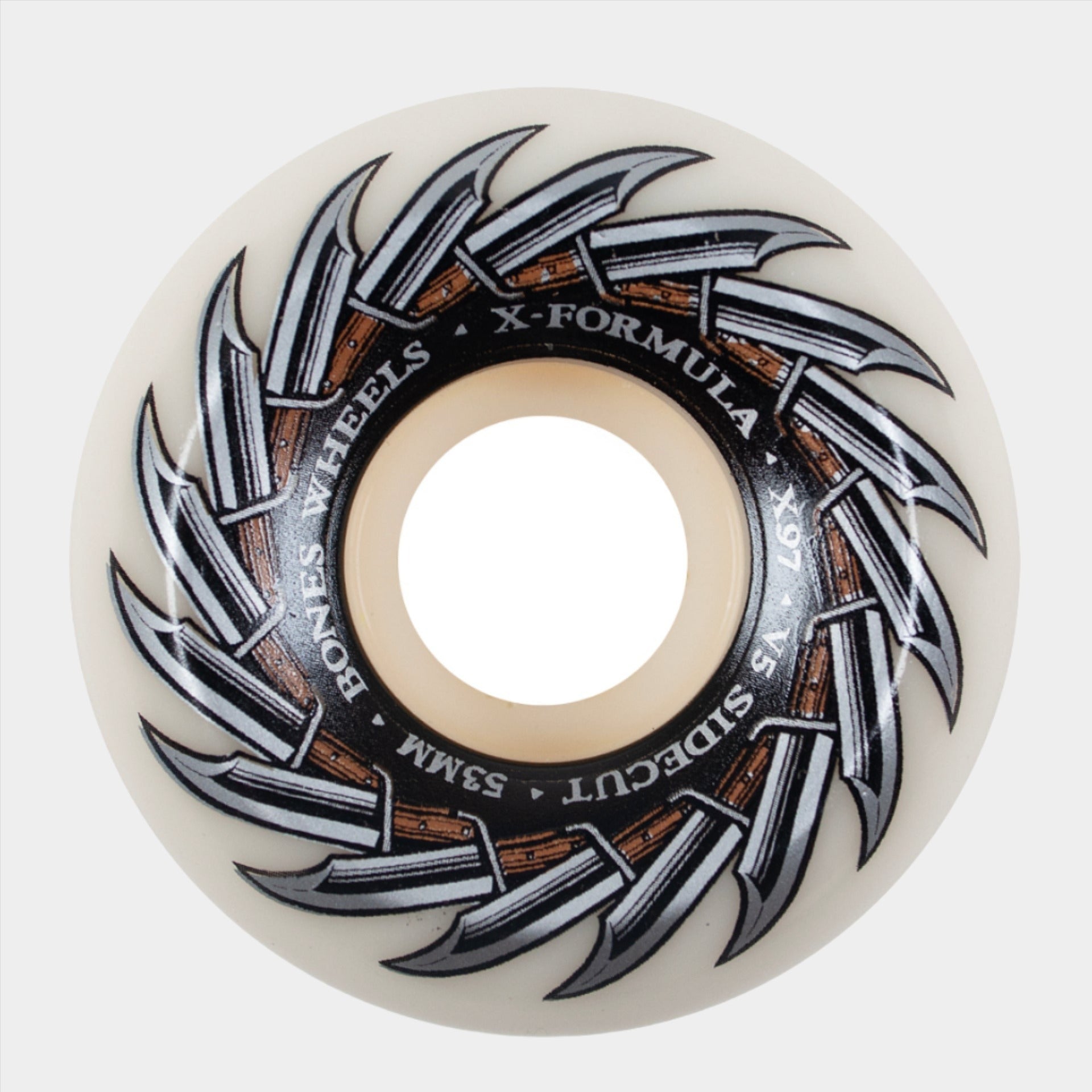 Bones Wheels - 53mm - Knife Fight X Formula 97a - V5 Sidecut - White ...