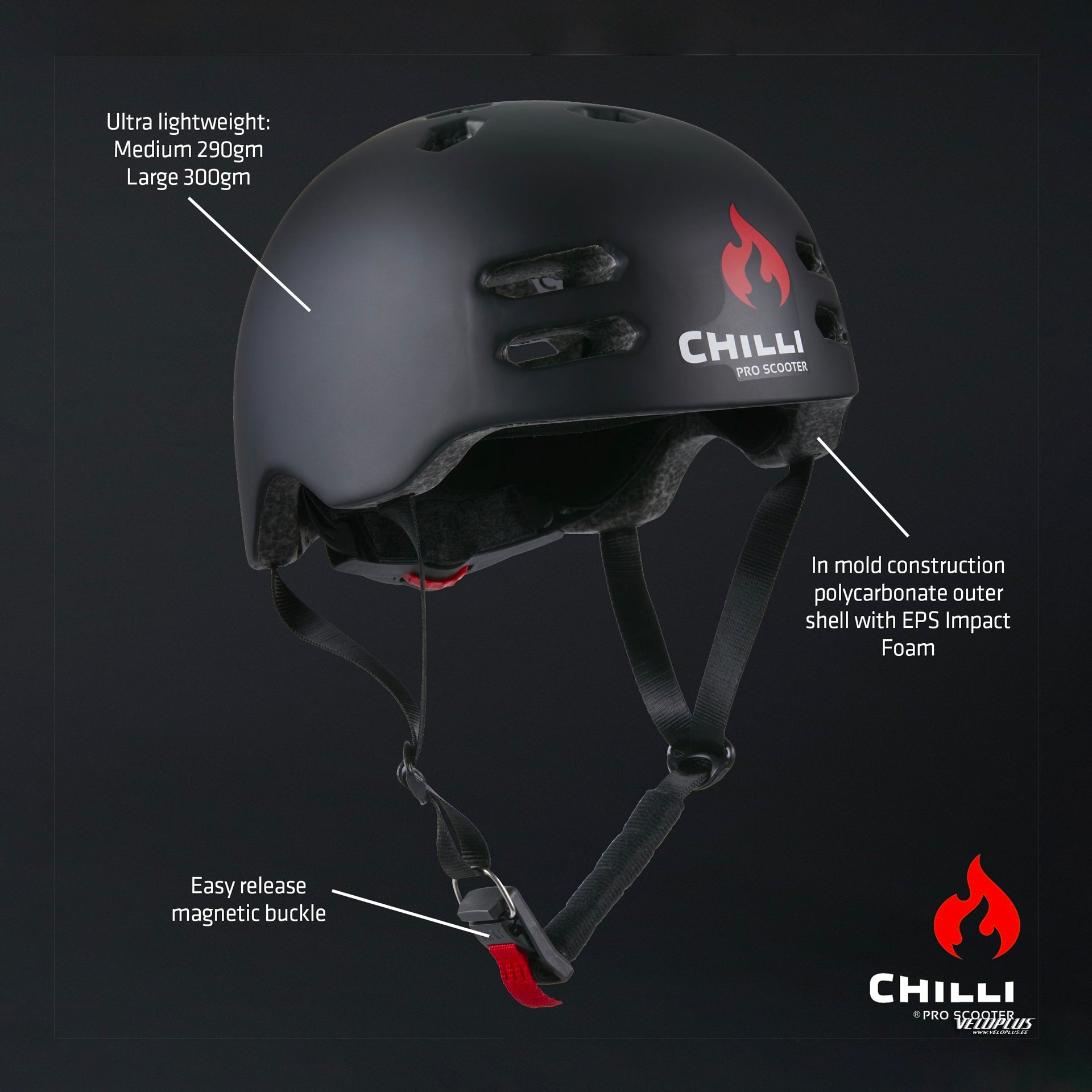 Chilli In-mould Helmet- Black - Prime Delux Store