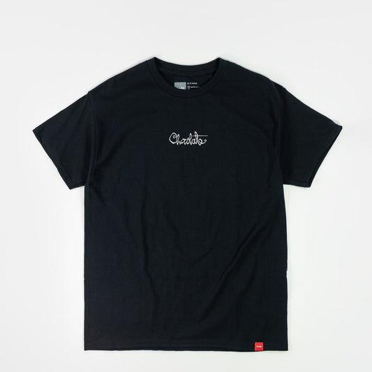 Chocolate Skateboards - 94' Script T-Shirt - Black, available at Prime Delux Store, Plymouth, Devon.