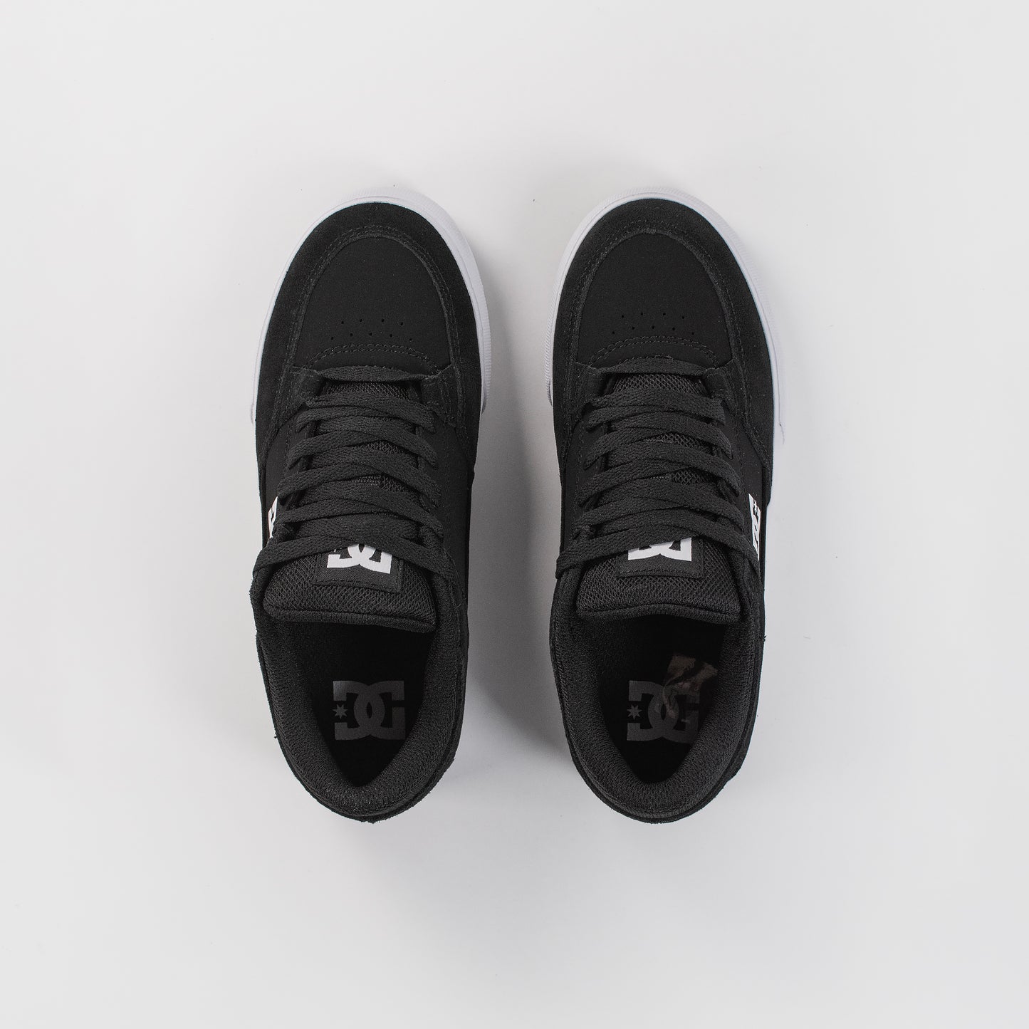 Top view of the DC Onyx Kids Shoes - Black/ White, available at Prime Delux Store, Plymouth, Devon, UK.