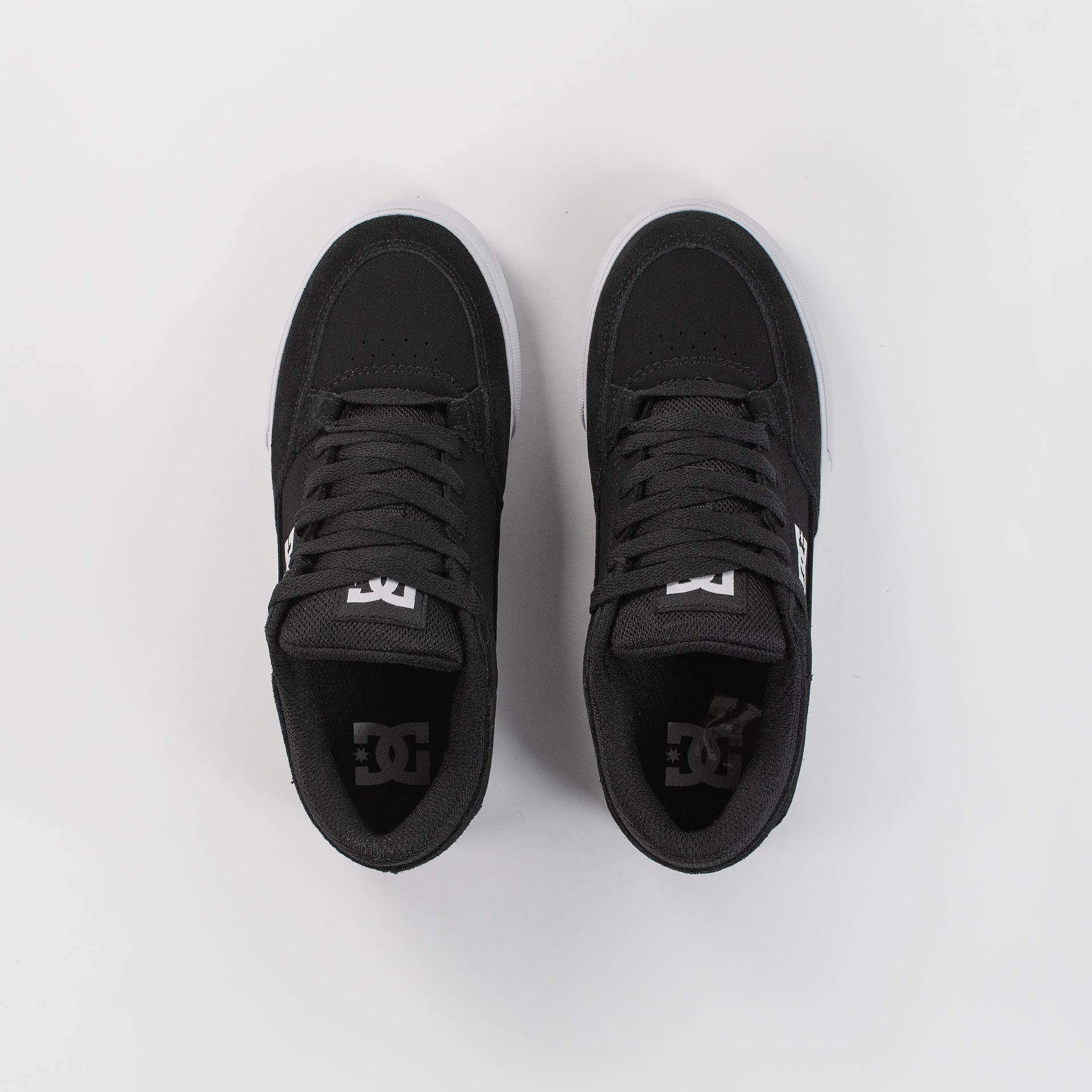 Top view of the DC Onyx Kids Shoes - Black/ White, available at Prime Delux Store, Plymouth, Devon, UK.