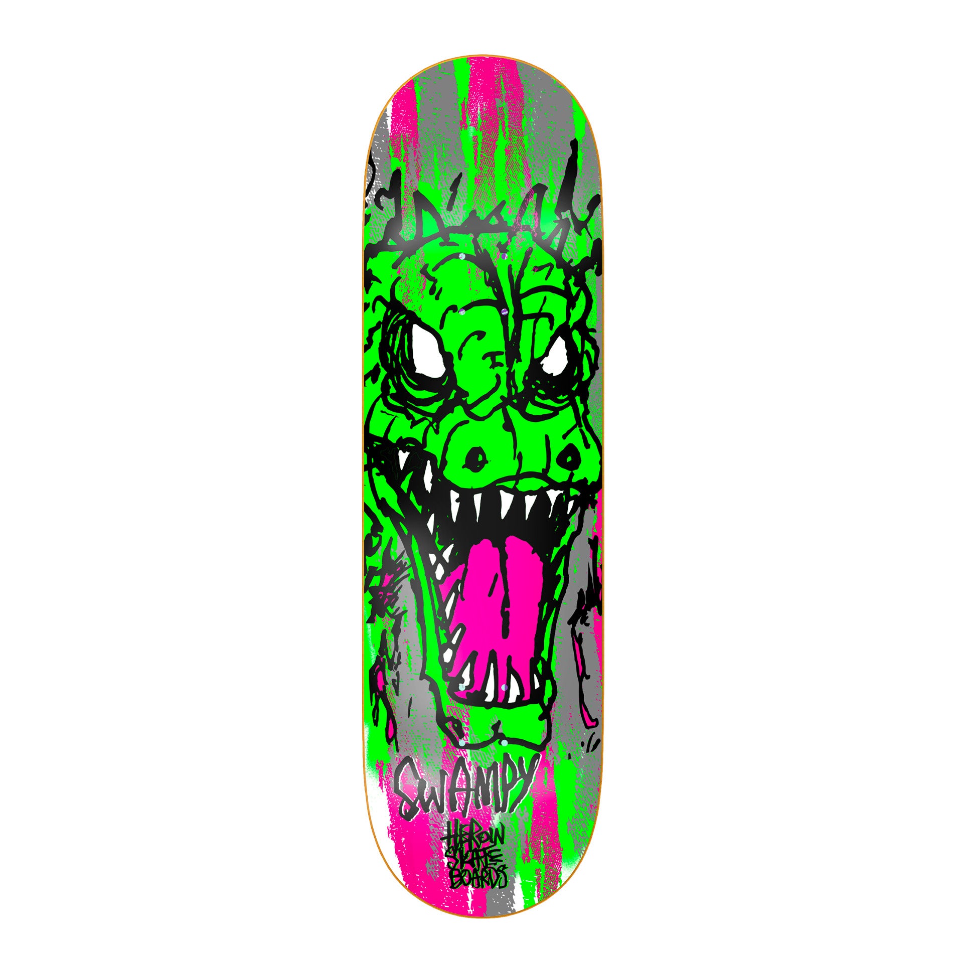 Heroin - 9" Swampy Savages Deck - Green/ Pink - Prime Delux Store