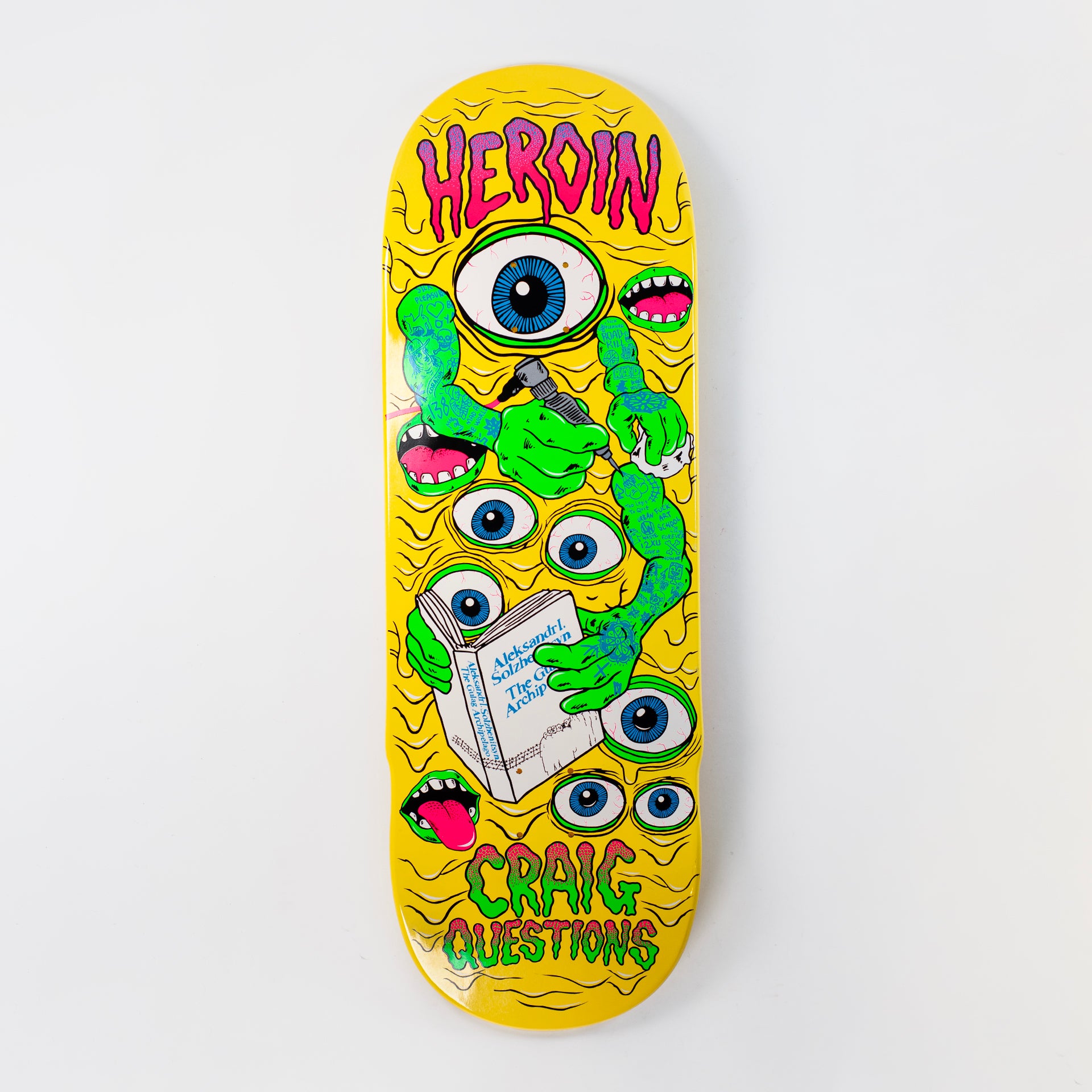 Heroin 10" Craig Questions Mutate Or Die Deck - Yellow - Prime Delux Store