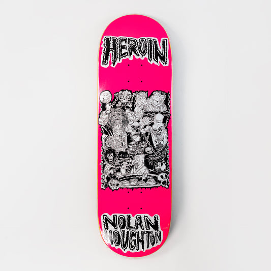 Heroin 9.5" Nolan Houghton Allegory Of Fear Deck - Pink, available at Prime Delux Store, Plymouth, Devon, UK.