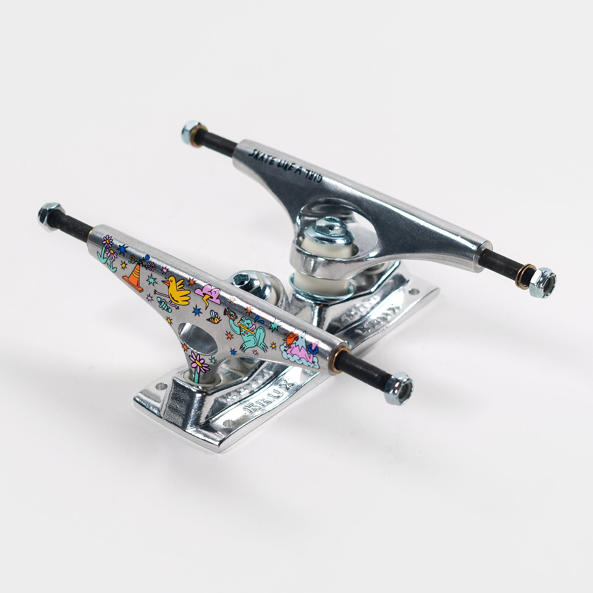 Krux Trucks K5 DLK Skate Like A Girl Standard - Silver/Multi ( Sold as a pair ) - Prime Delux Store