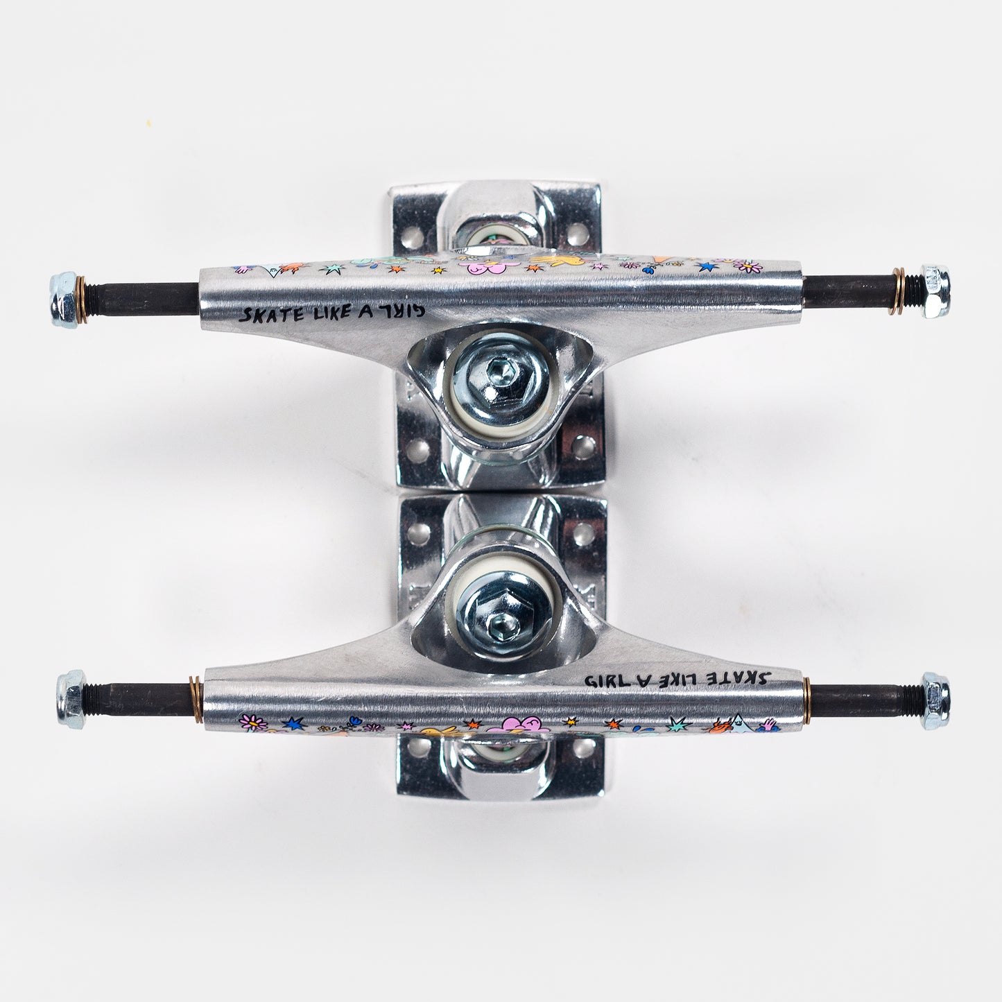 Krux Trucks K5 DLK Skate Like A Girl Standard - Silver/Multi ( Sold as a pair ) - Prime Delux Store