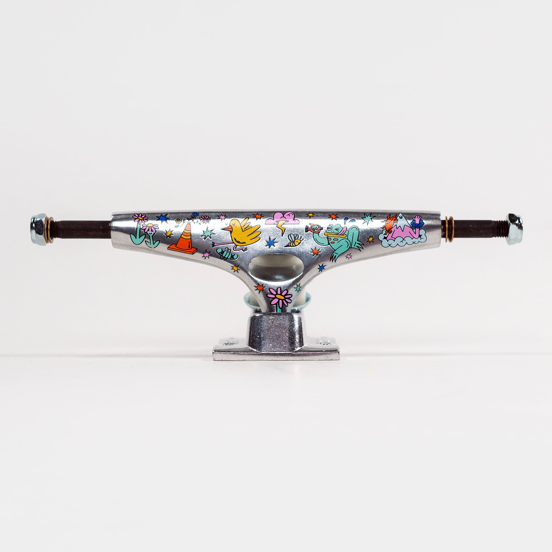 Krux Trucks K5 DLK Skate Like A Girl Standard - Silver/Multi ( Sold as a pair ) - Prime Delux Store