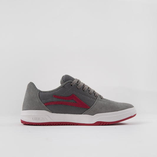 Lakai Brighton Kids Shoes - Grey/ Red Suede - Prime Delux Store