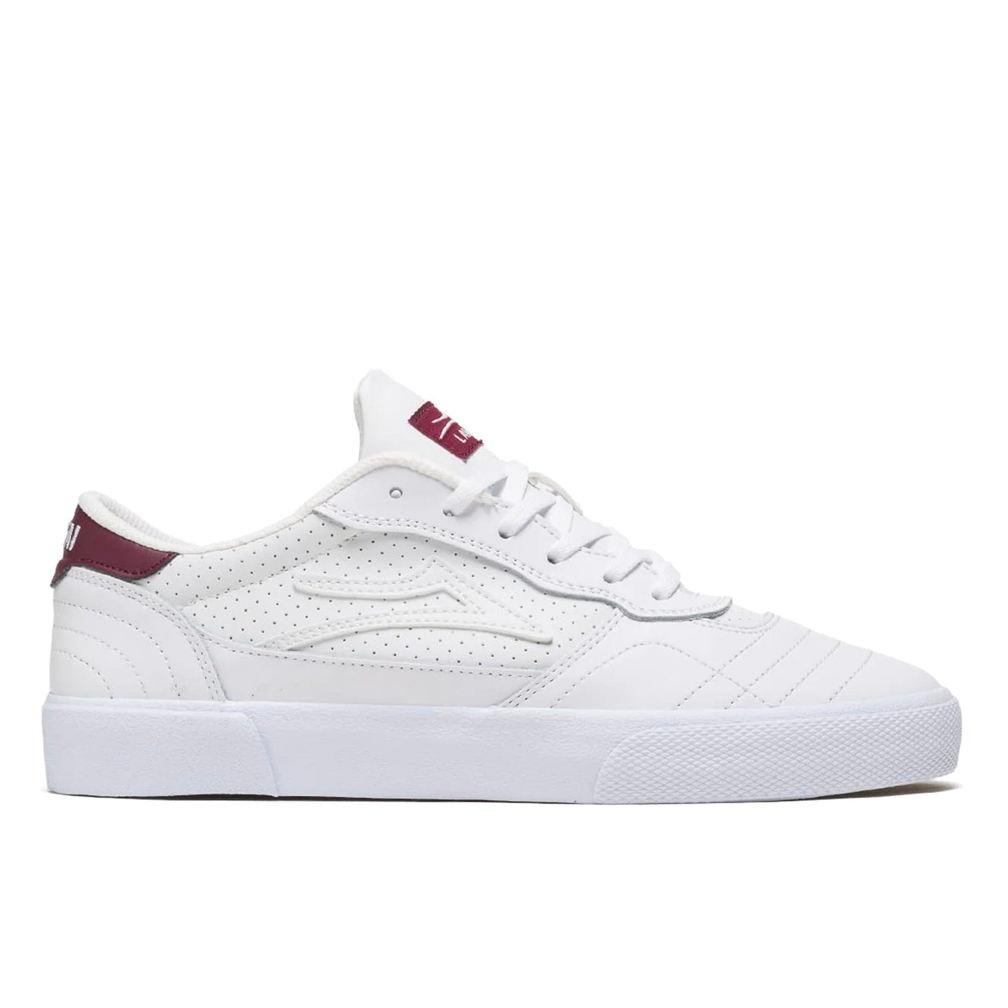 Lakai Cambridge White/ Burgundy Leather - Main Image
