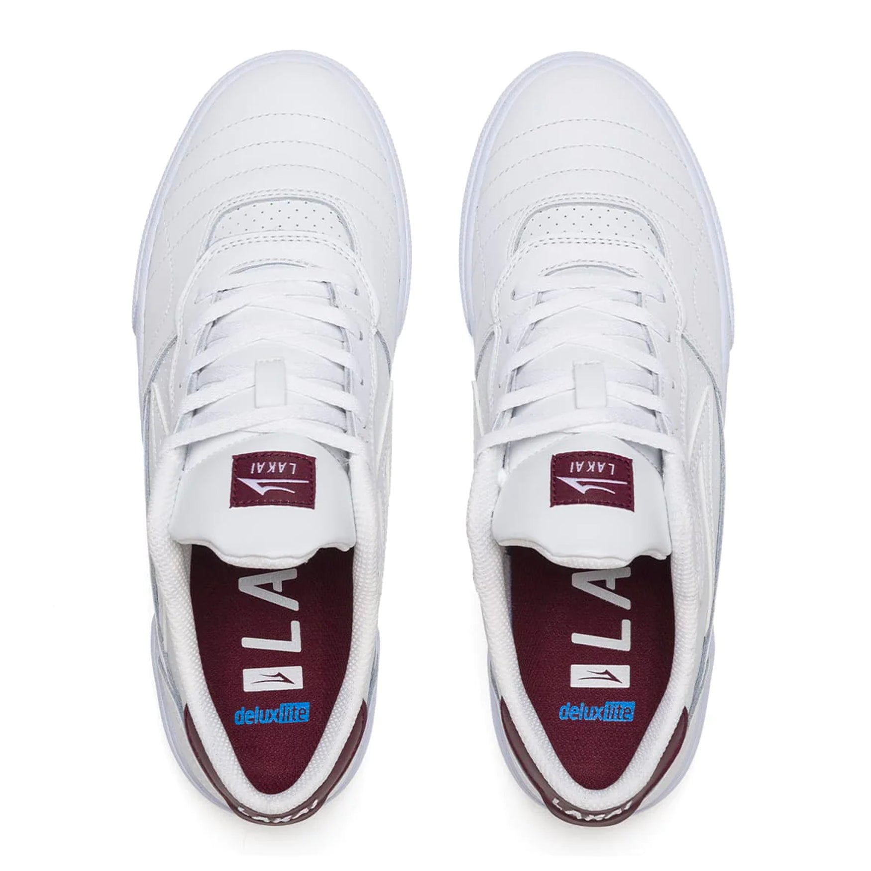 Lakai Cambridge White/ Burgundy Leather - Main Image