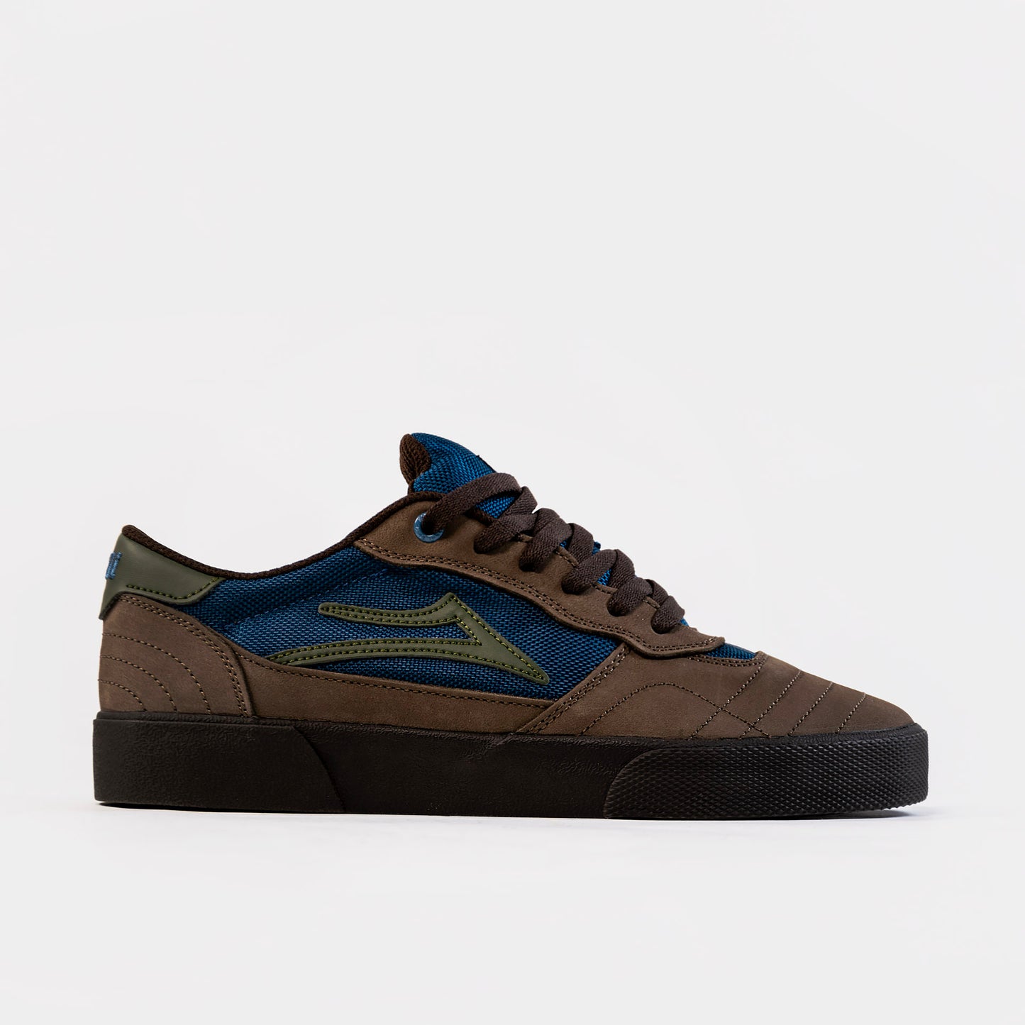 Lakai Cambridge Elite Skate Shoes Brown Blue/Green, available at Prime Delux Store, Plymouth, Devon, UK.
