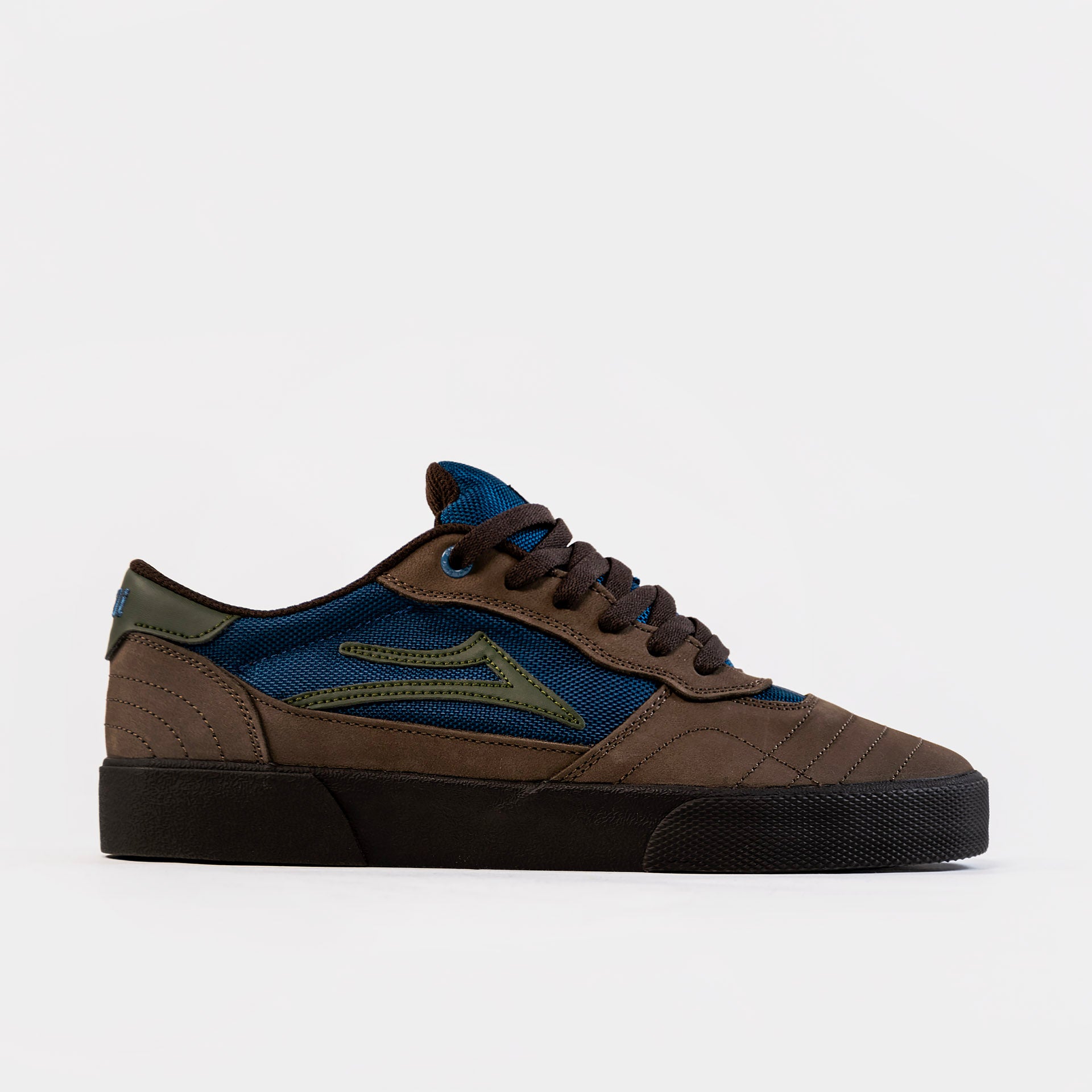 Lakai Cambridge Elite Skate Shoes Brown Blue/Green, available at Prime Delux Store, Plymouth, Devon, UK.