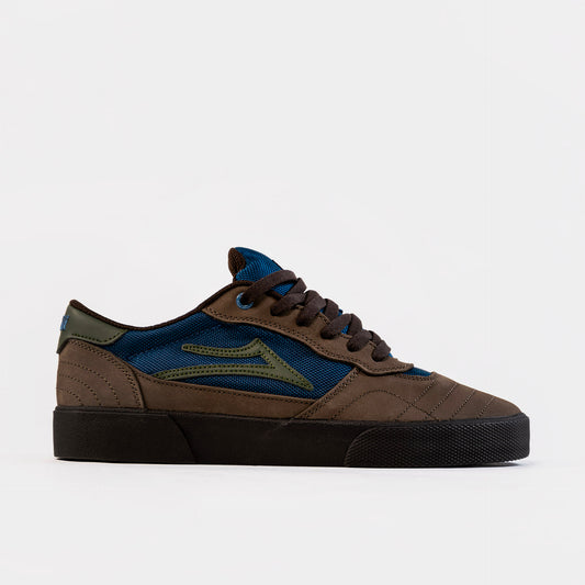 Lakai Cambridge Elite Skate Shoes Brown Blue/Green, available at Prime Delux Store, Plymouth, Devon, UK.