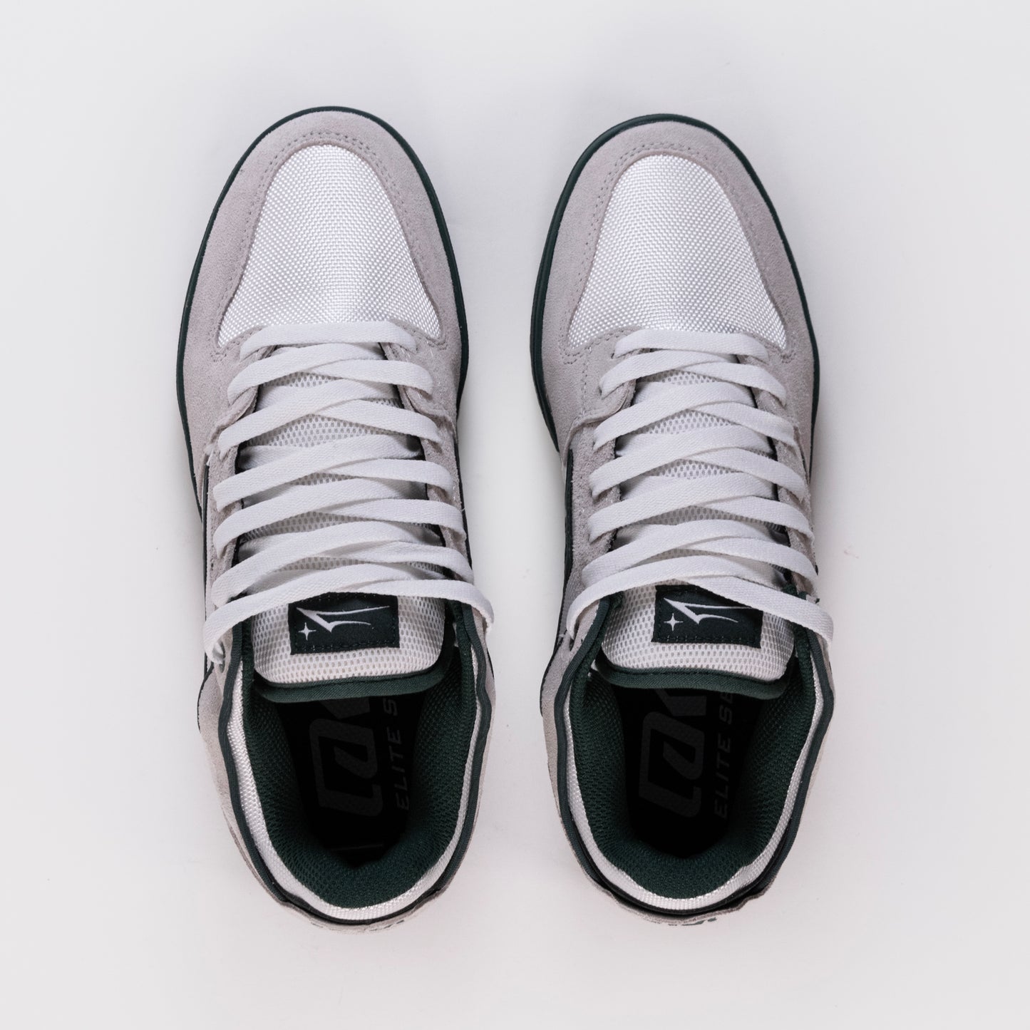 Lakai Telford Low Elite Skate Shoes - White/Green, available at Prime Delux Store, Plymouth, Devon, UK.