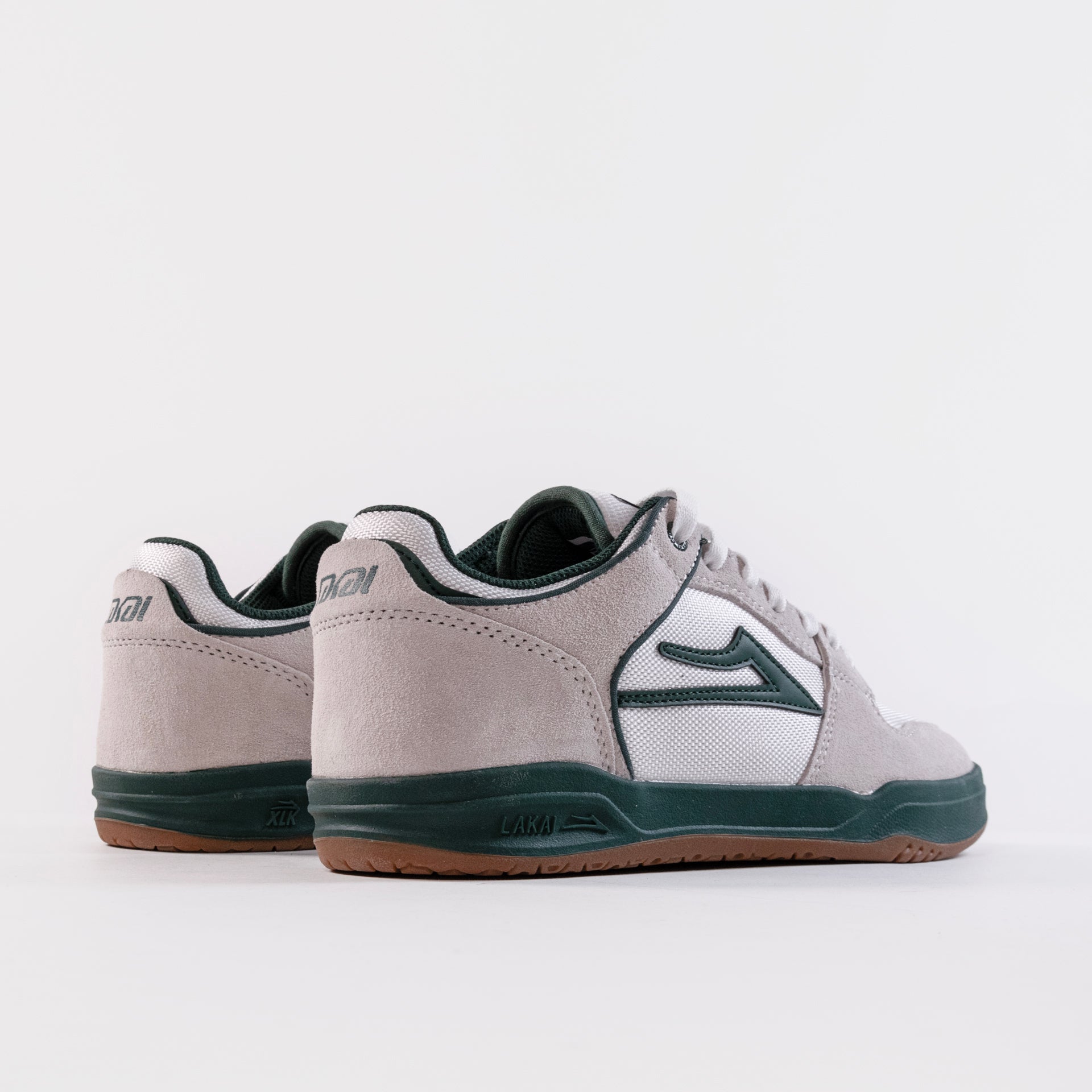Lakai Telford Low Elite Skate Shoes - White/Green, available at Prime Delux Store, Plymouth, Devon, UK.