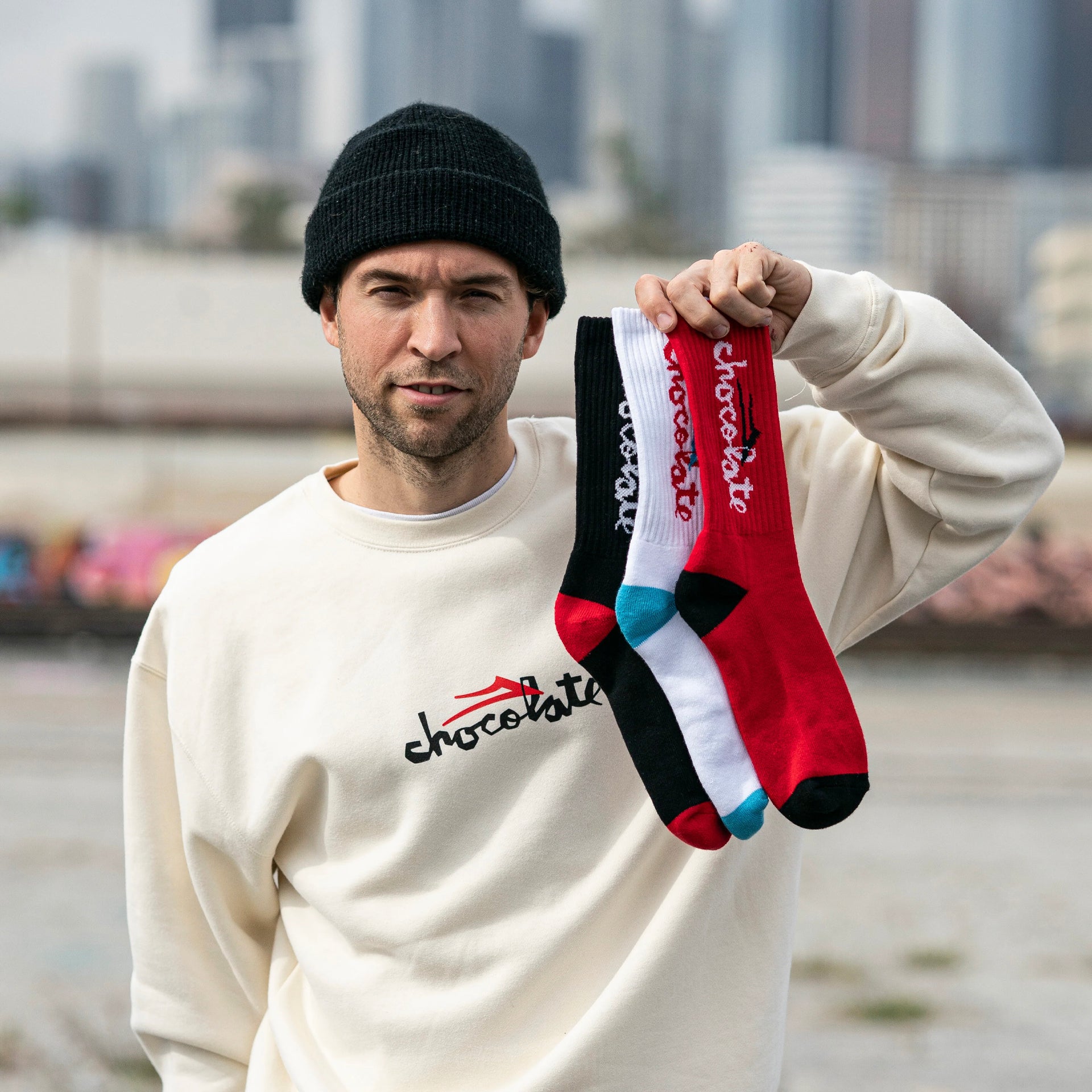 Lakai x Chocolate - Chunk Logo Socks - White - Prime Delux Store