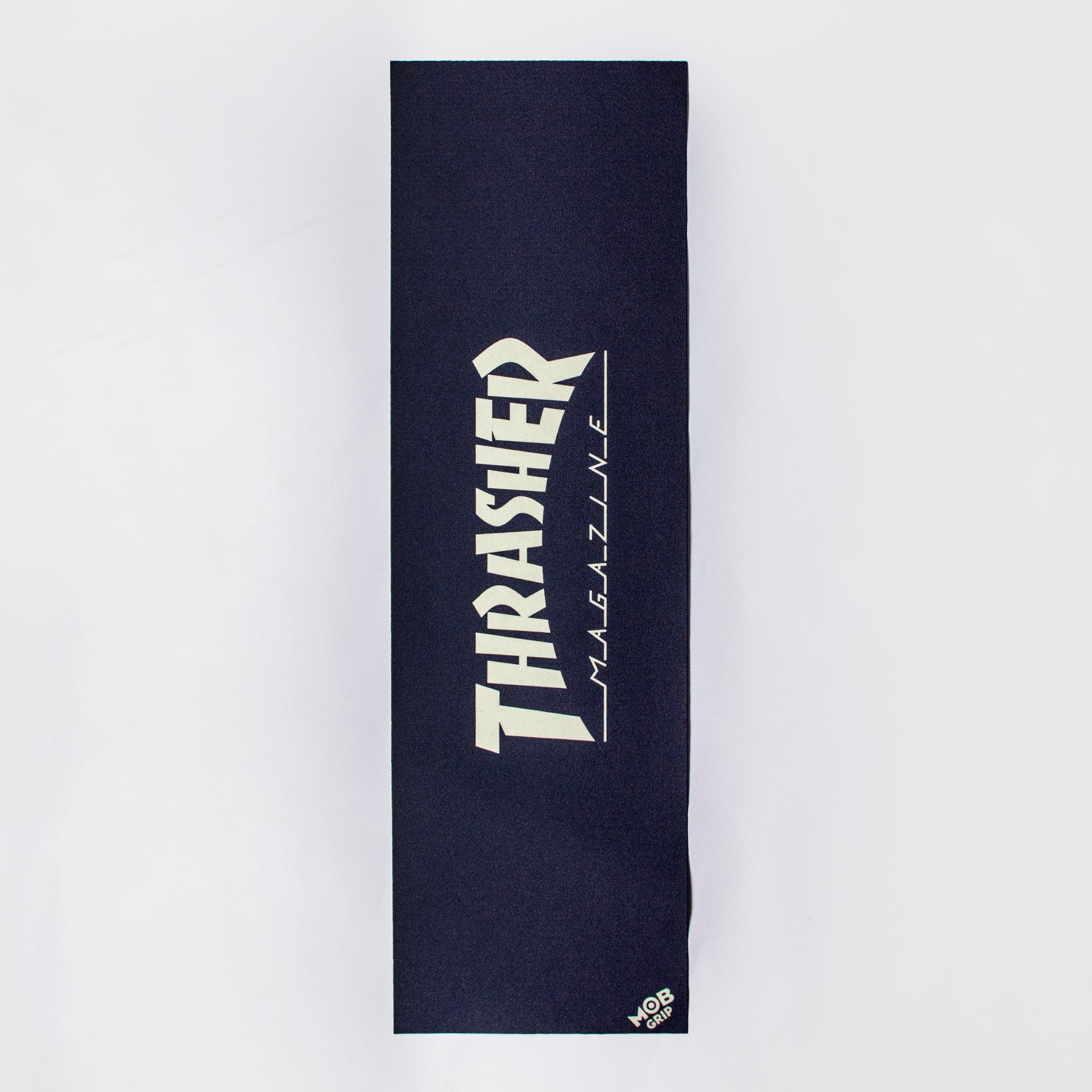 Mob Griptape Thrasher Glow Logo Sheet, available at Prime Delux Store, Plymouth, Devon, UK.