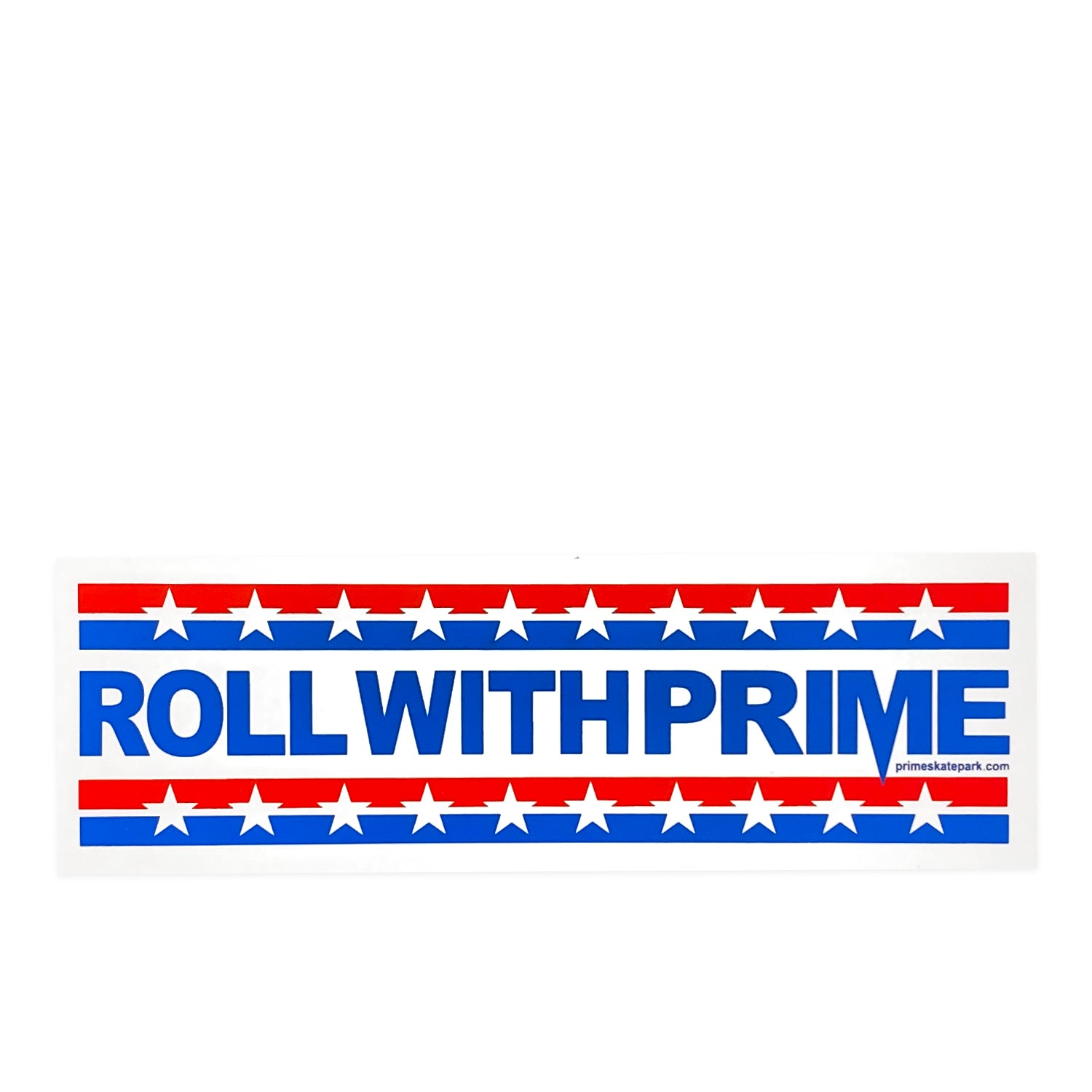 Prime Delux - Roll With Prime Sticker L - Red / Blue on White - Prime Delux Store