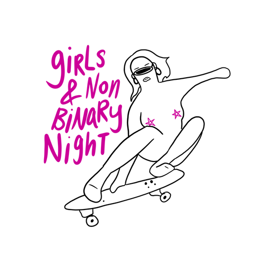 Girls & Non-Binary Night at Prime Skatepark, Plymouth, every Thursday from 19:30 - 22:00.