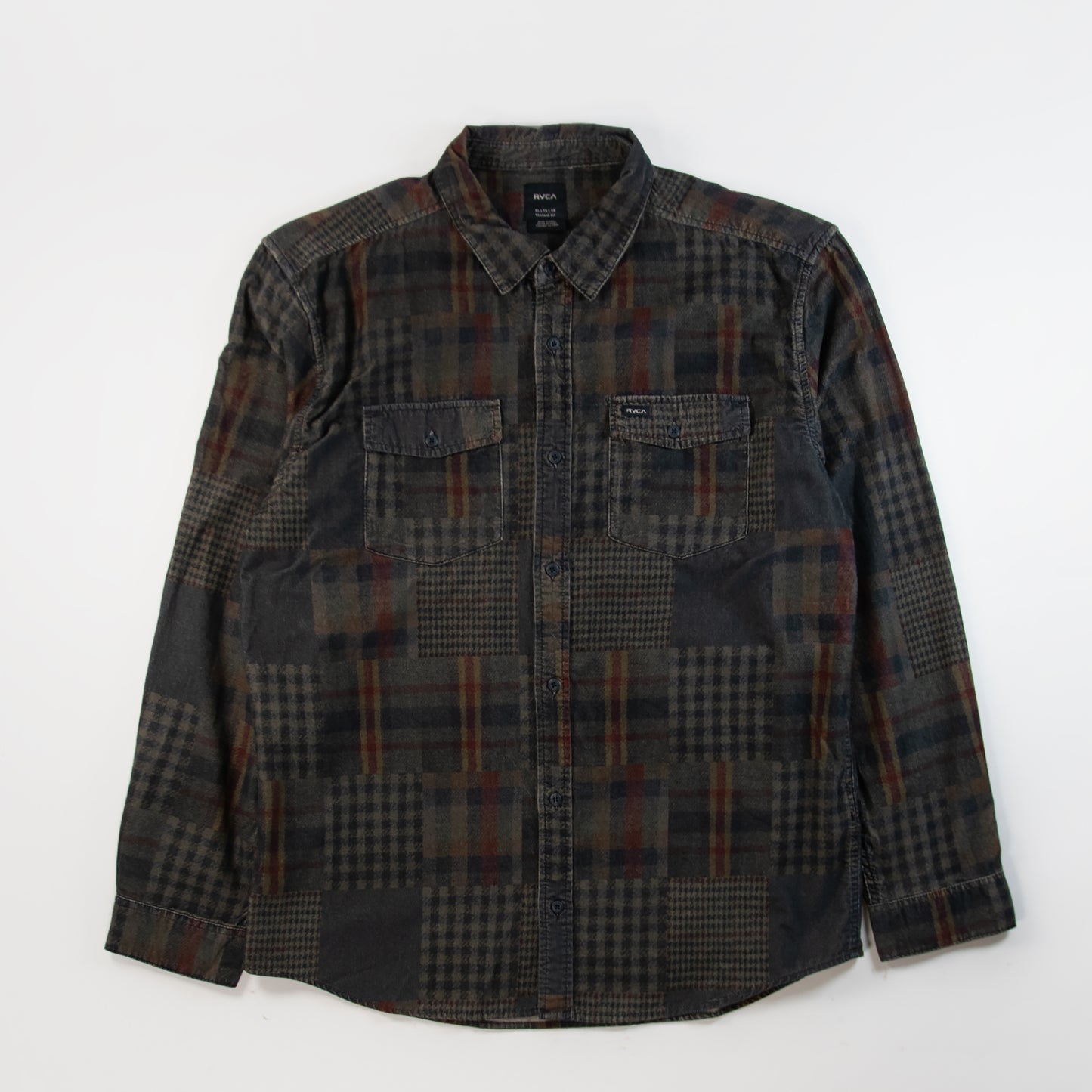 RVCA Freeman Cord Print Shirt - Navy Marine