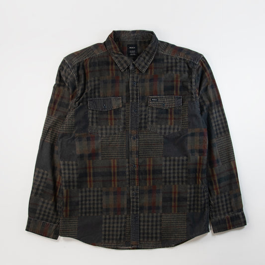 RVCA Freeman Cord Print Shirt - Navy Marine