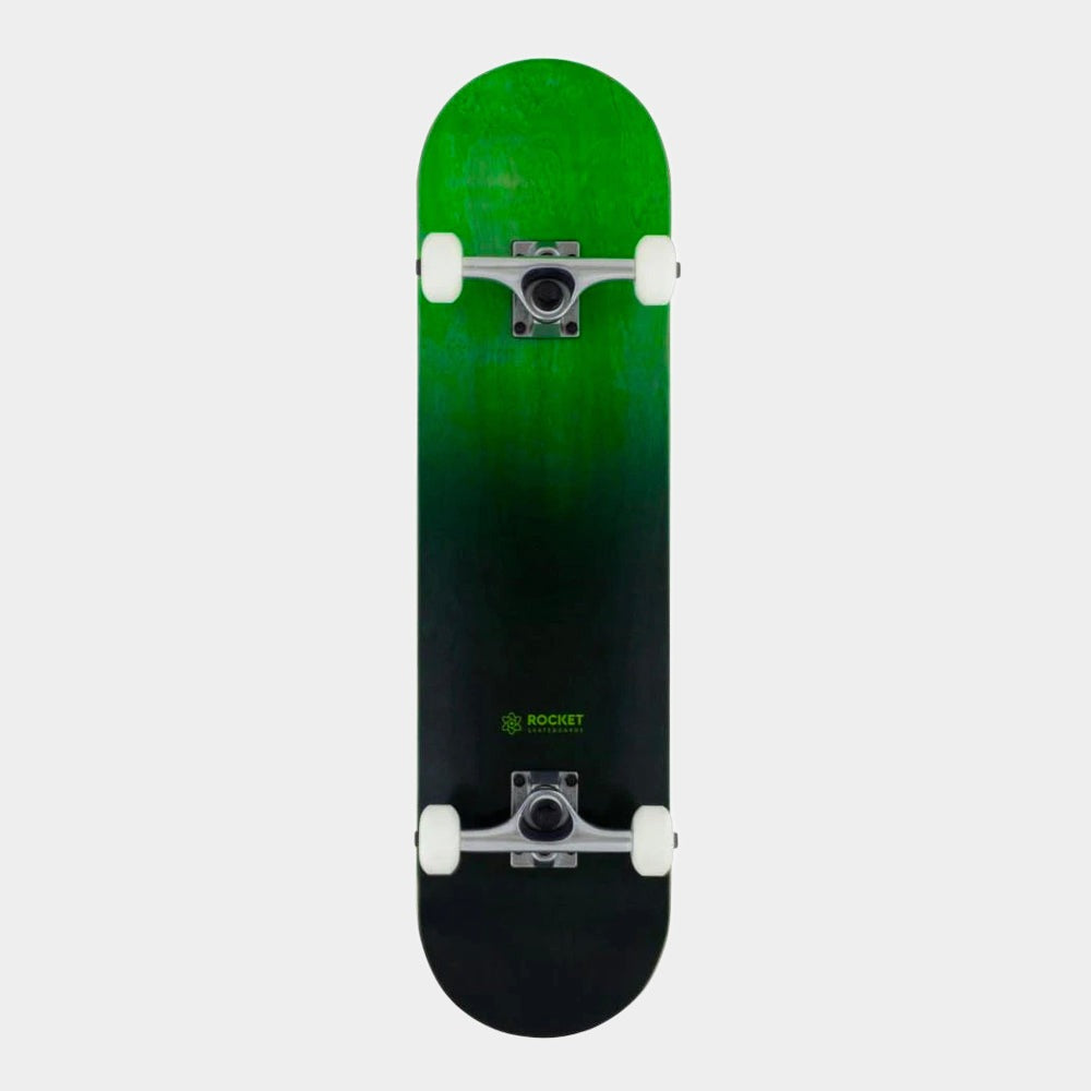 Rocket - 8" - Double Dipped Complete Skateboard - Black / Green - Prime Delux Store
