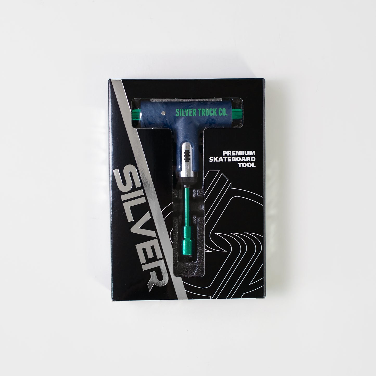 Silver Truck Co Premium Ratchet Skateboard Tool - Navy/Green Chrome - Prime Delux Store