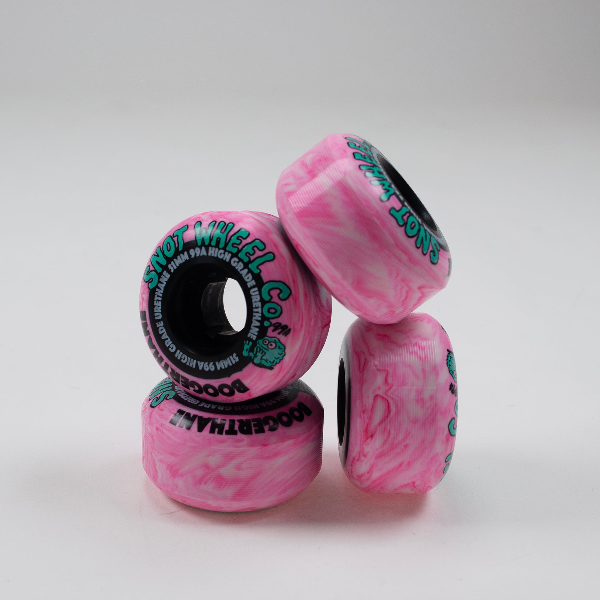 Snot - 51mm - 99a Boogerthane Wheels - Pink/ Natural Swirl - Prime Delux Store