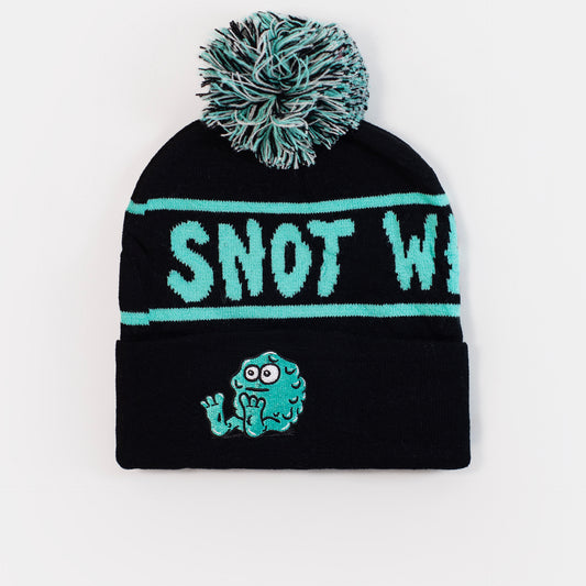 Snot Booger Bobble Beanie - Black, available at Prime Delux Store, Plymouth, Devon, UK.
